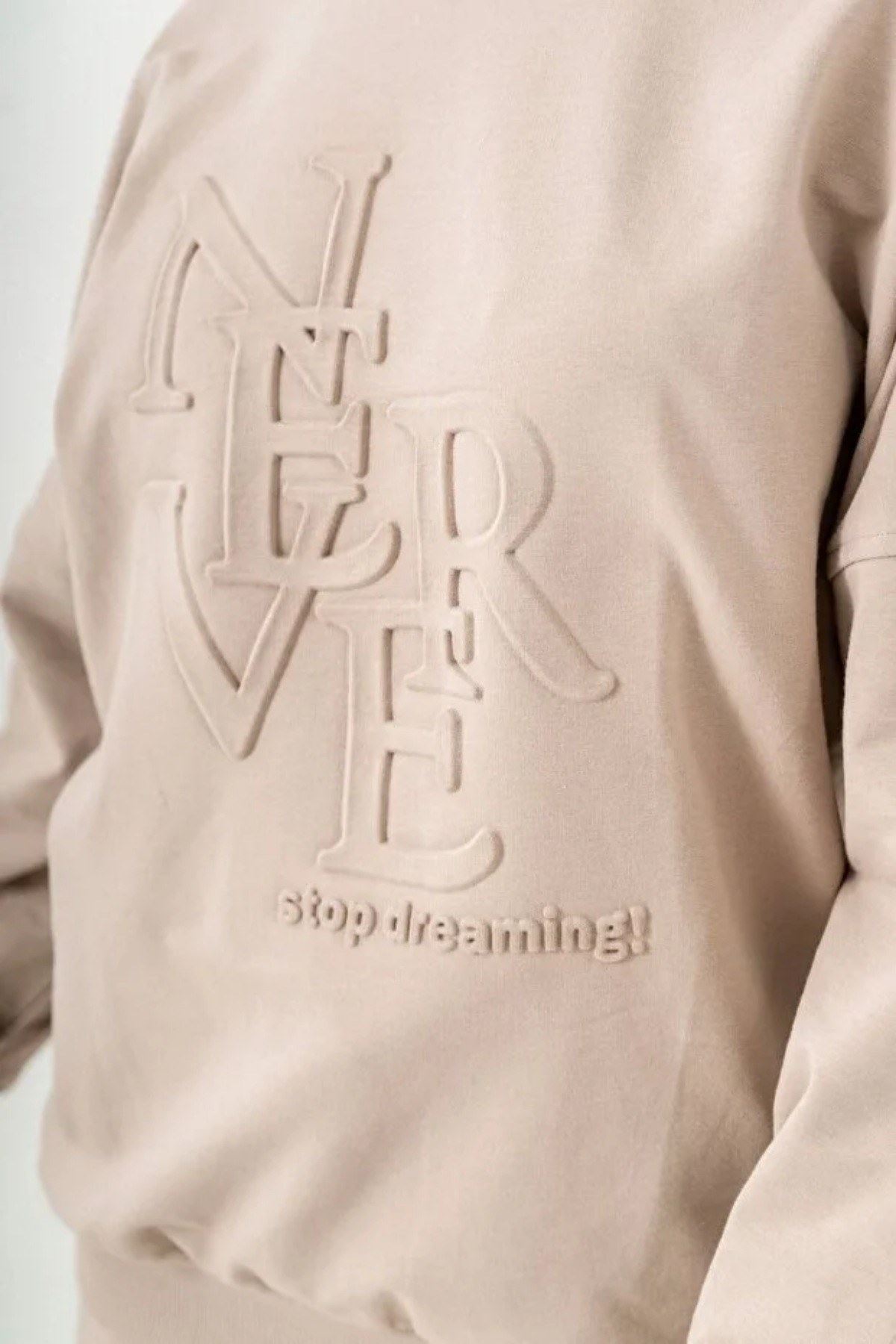 8-14 Yaş Bonjour Never Kız Çocuk Eşofman Takım -Latte-