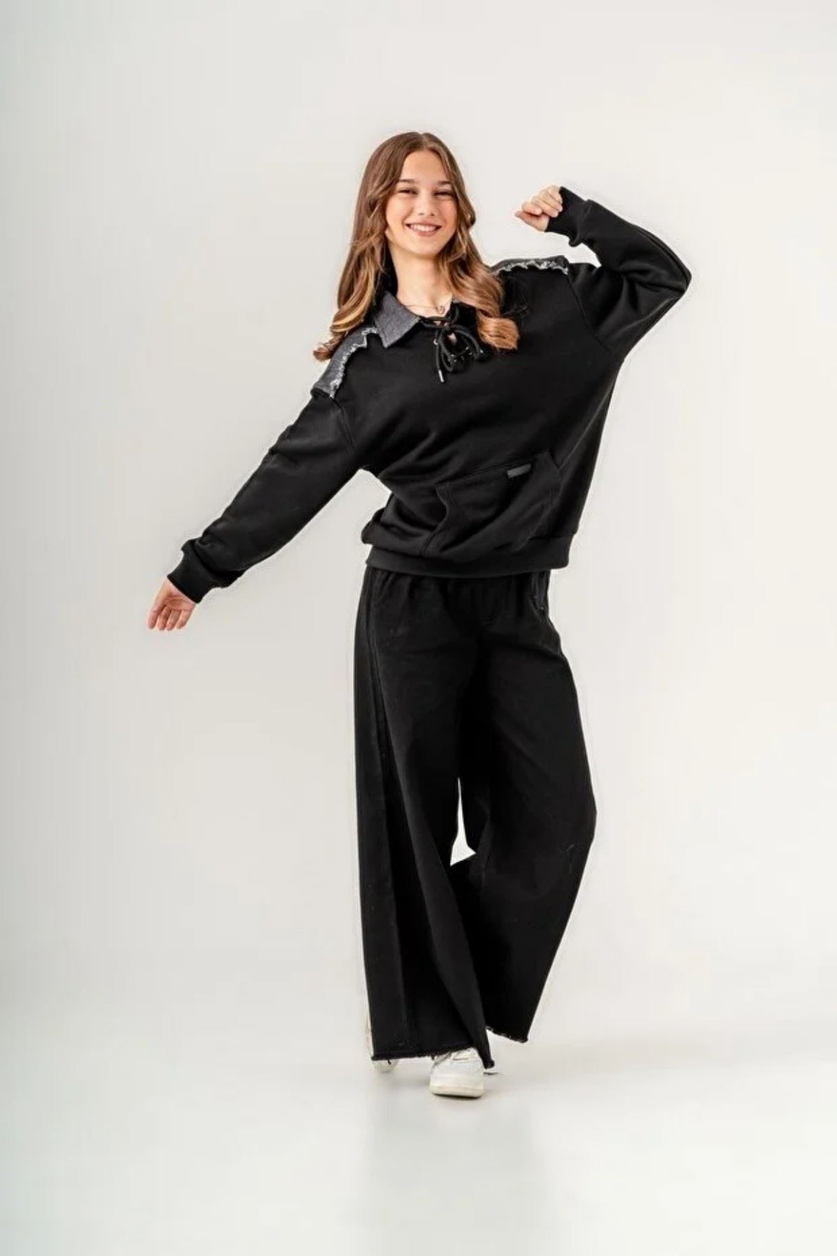 8-14 Yaş Merbella Berlin Kız Çocuk Takım -Siyah