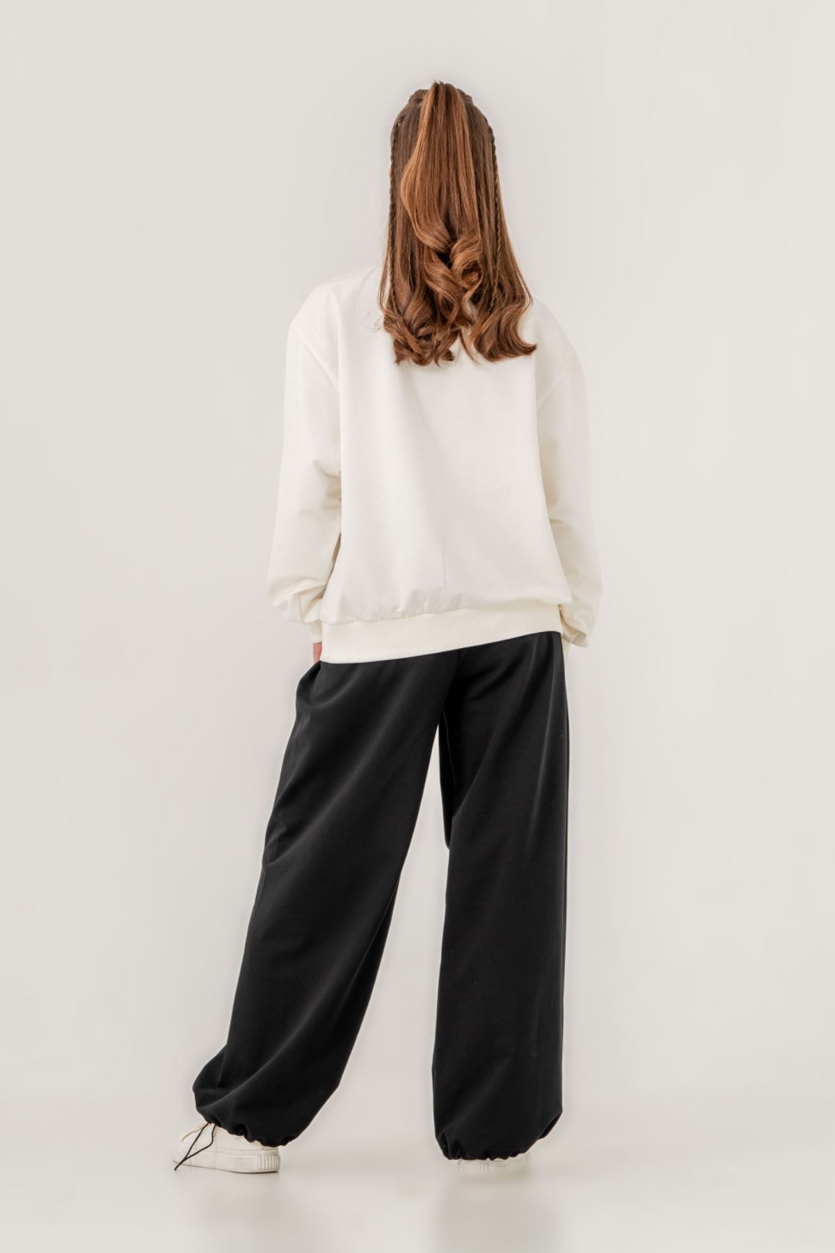 9-15 Yaş Dogs Stüdyo Kız Çocuk Eşofman Takım -Ekru