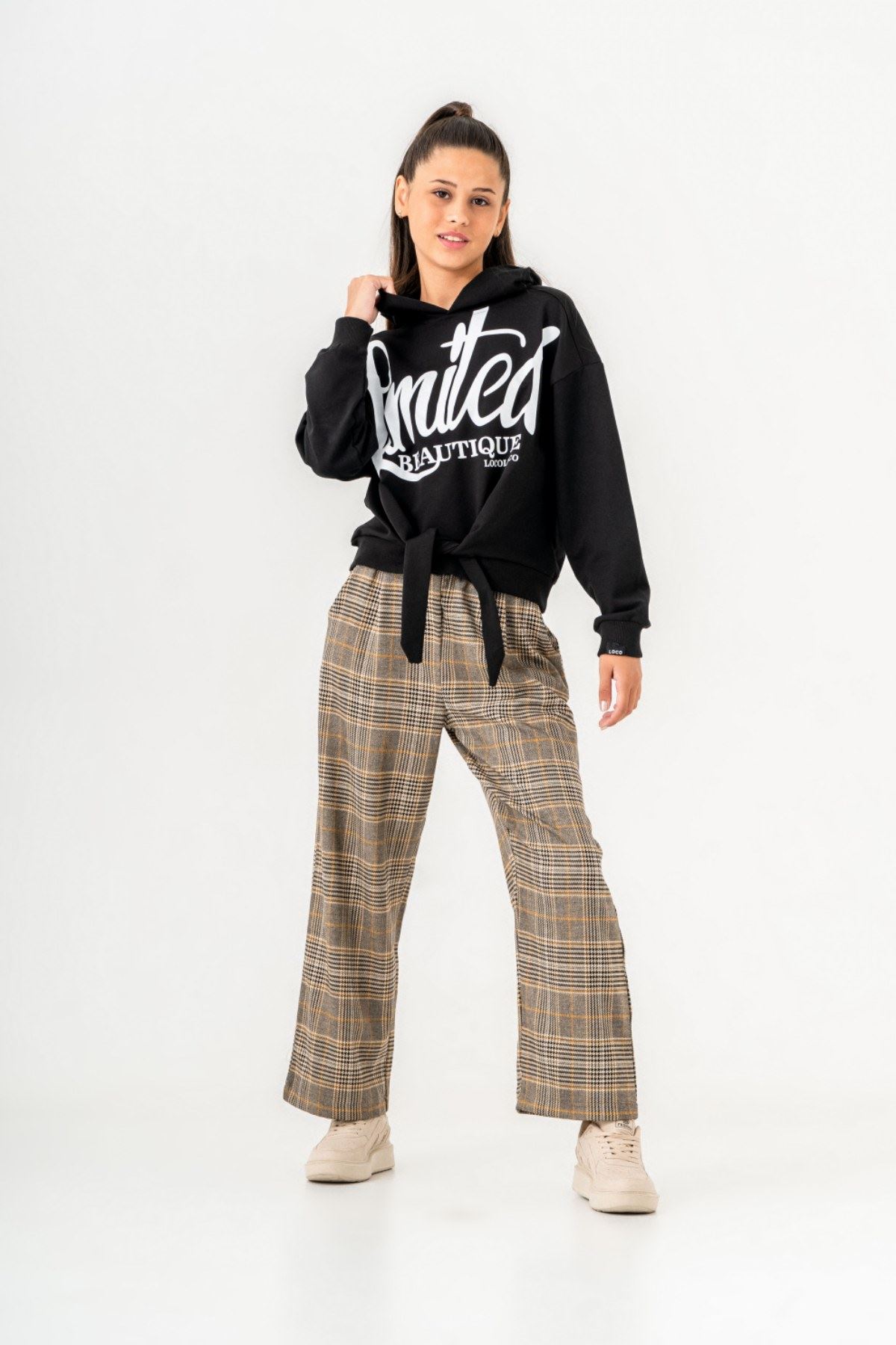 10-15 Yaş Limited Cool Design Kız Çocuk Eşofman Takım -Siyah