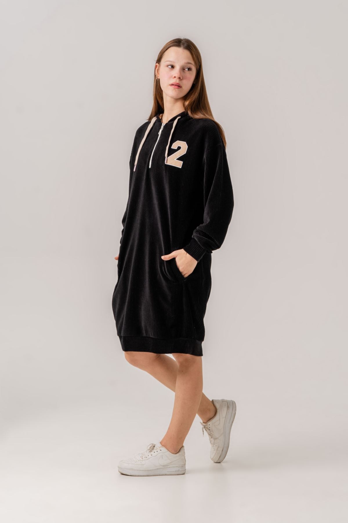 8-15 Yaş Moncelo de Velvet Kız Çocuk Elbise -Siyah