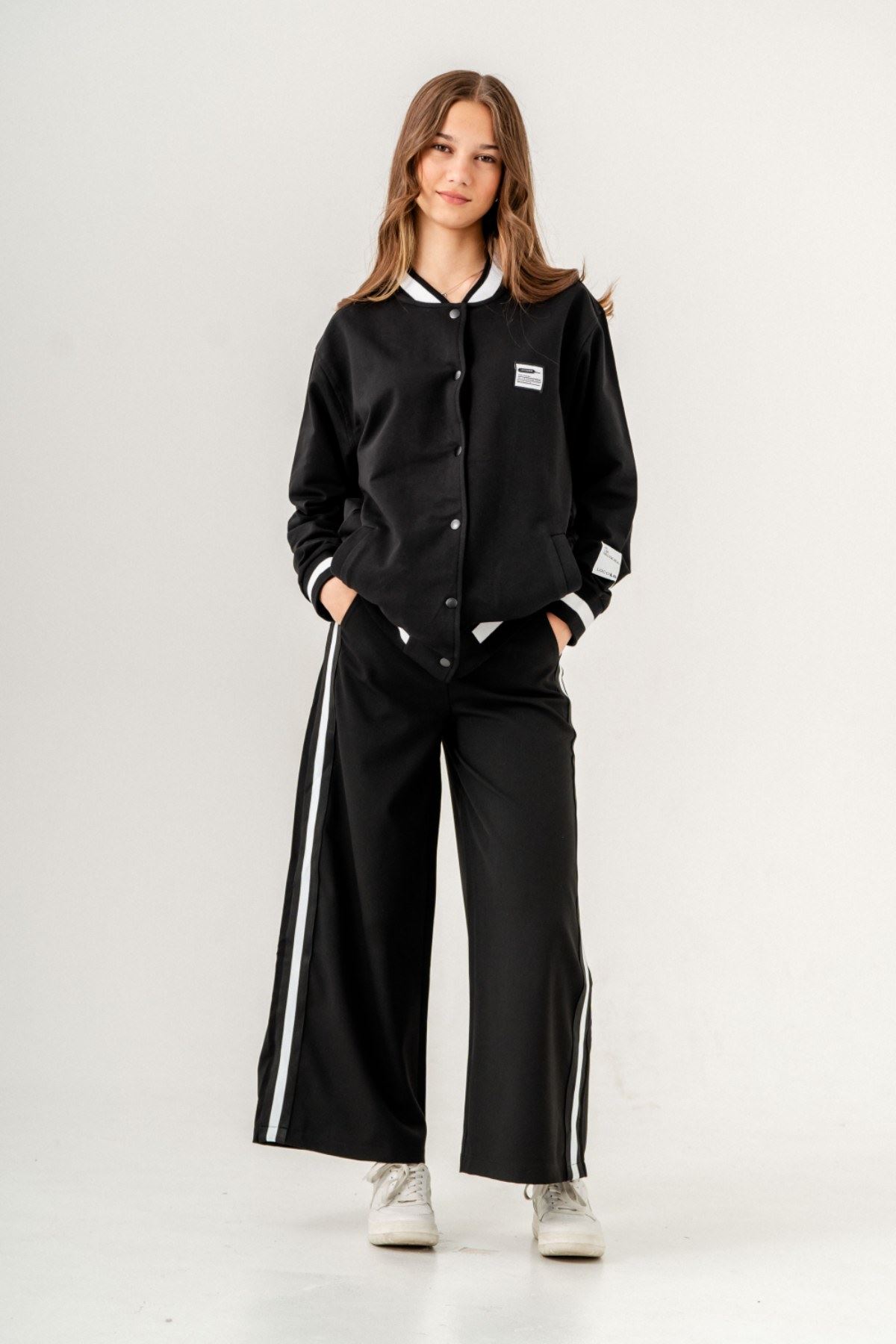 9-15 Yaş New College Kız Çocuk Pantolon -Siyah