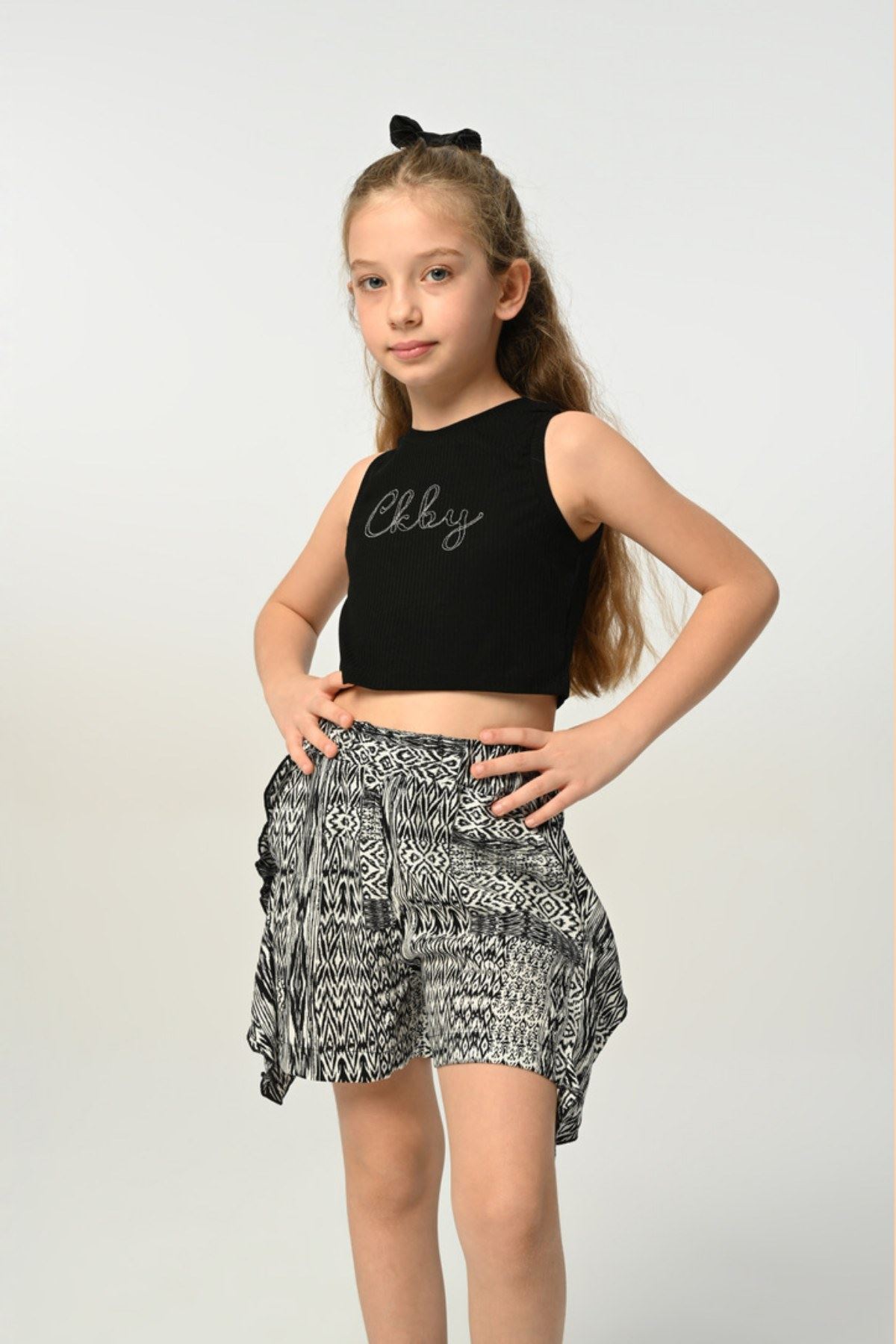 3-8 Yaş Borçka Kız Çocuk 3'Lü Takım -Ekru