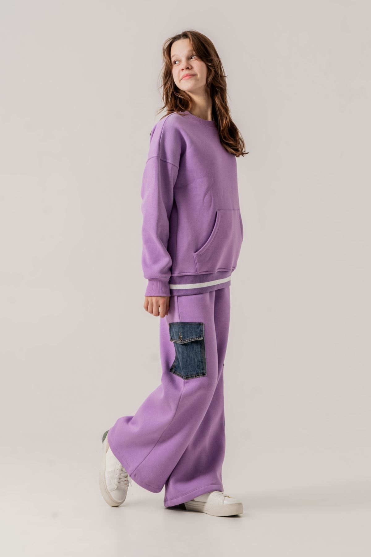9-15 Yaş Champ Mussness Kız Çocuk Pantolon-Lila