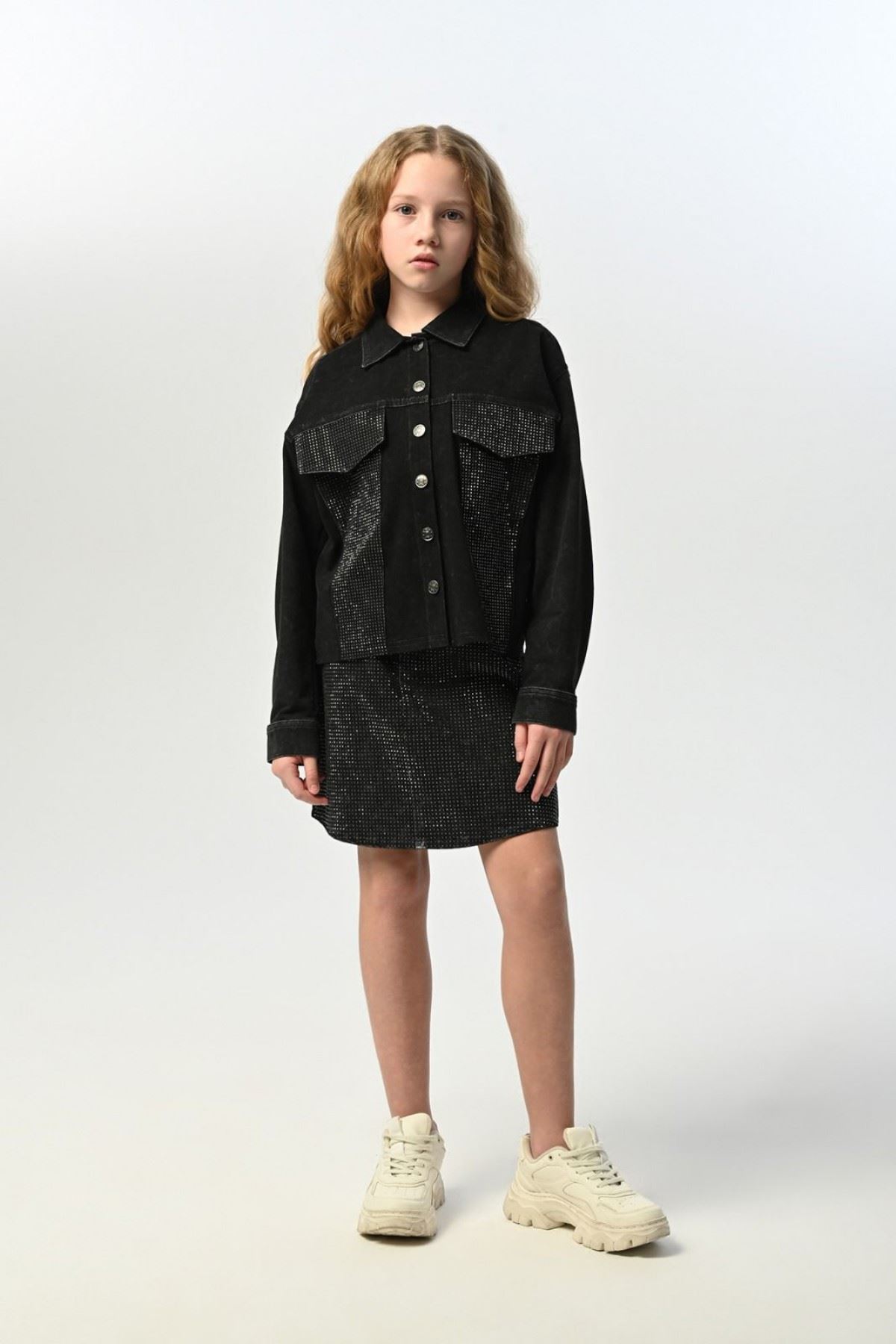 9-14 Yaş Premium Mussness Kız Çocuk Takım-Siyah