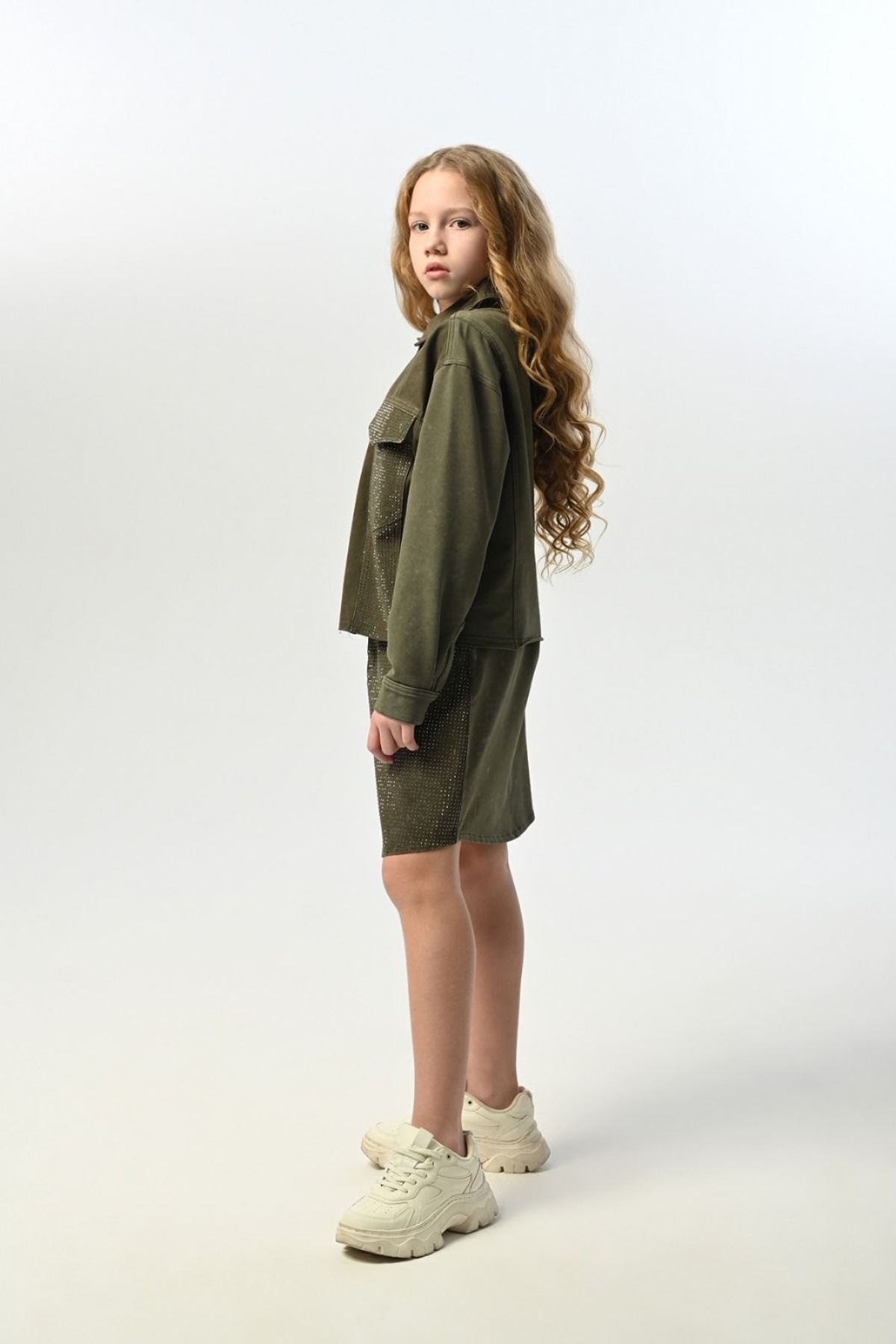 9-14 Yaş Premium Mussness Kız Çocuk Takım-Haki