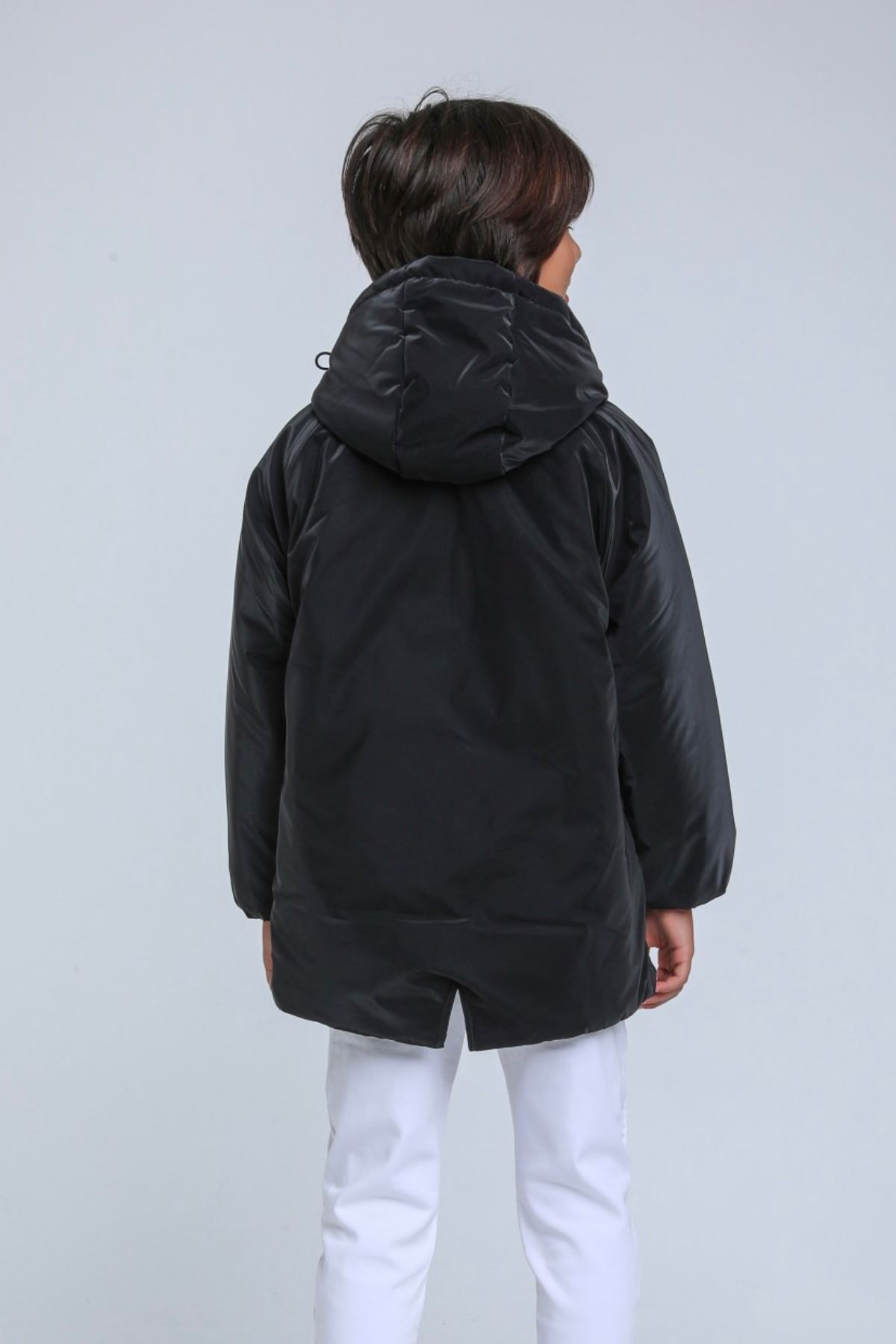 REKLAMLARDA ÖZEL FİYAT ! 8-14 Yaş Shadow Premium Core Erkek Çocuk Mont-Siyah