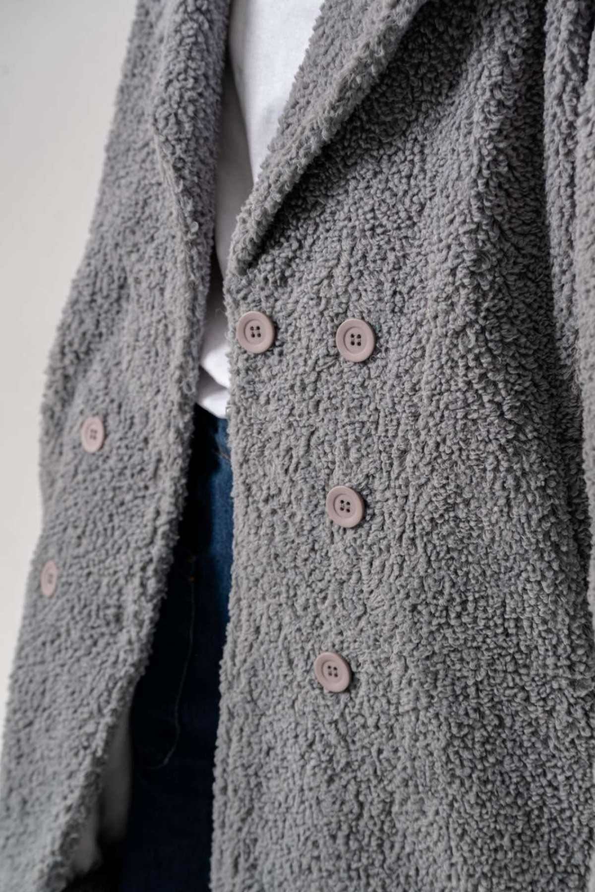 8-15 Yaş Lovobery Monaco Kız Çocuk Kaban -Uzay Grisi