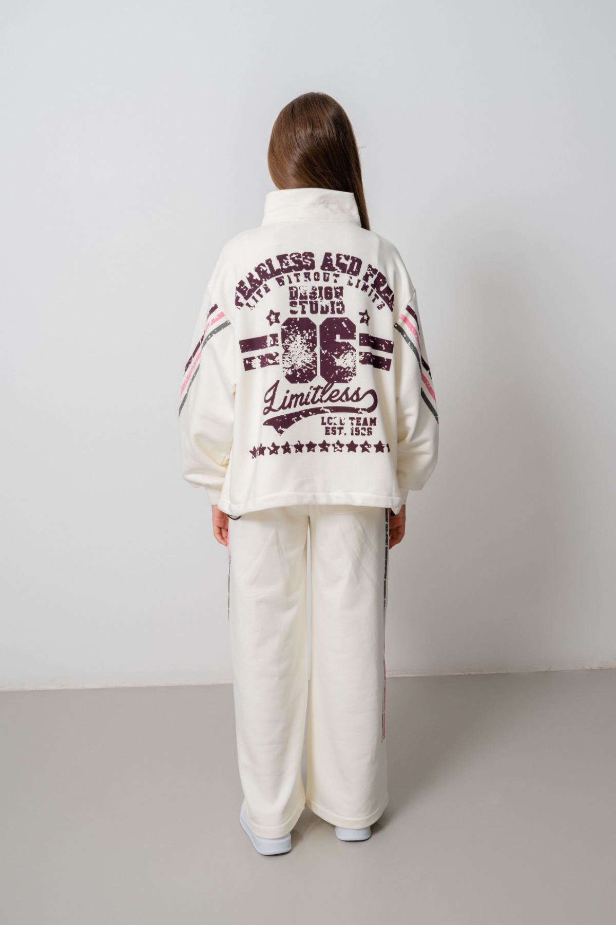 9-15 Yaş Design Limitless Line Kız Çocuk Takım-Ekru