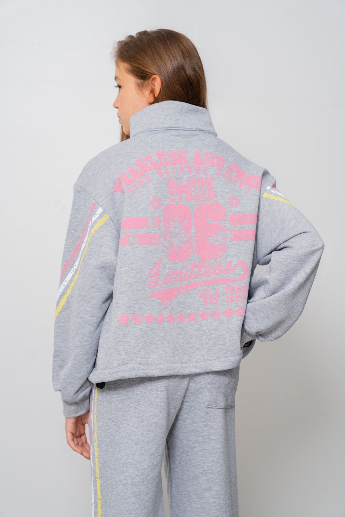9-15 Yaş Design Limitless Line Kız Çocuk Takım-Gri