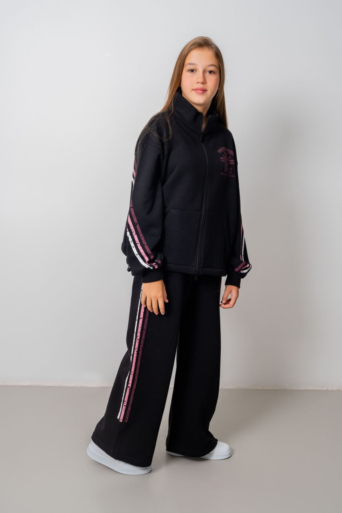 9-15 Yaş Design Limitless Line Kız Çocuk Takım-Siyah