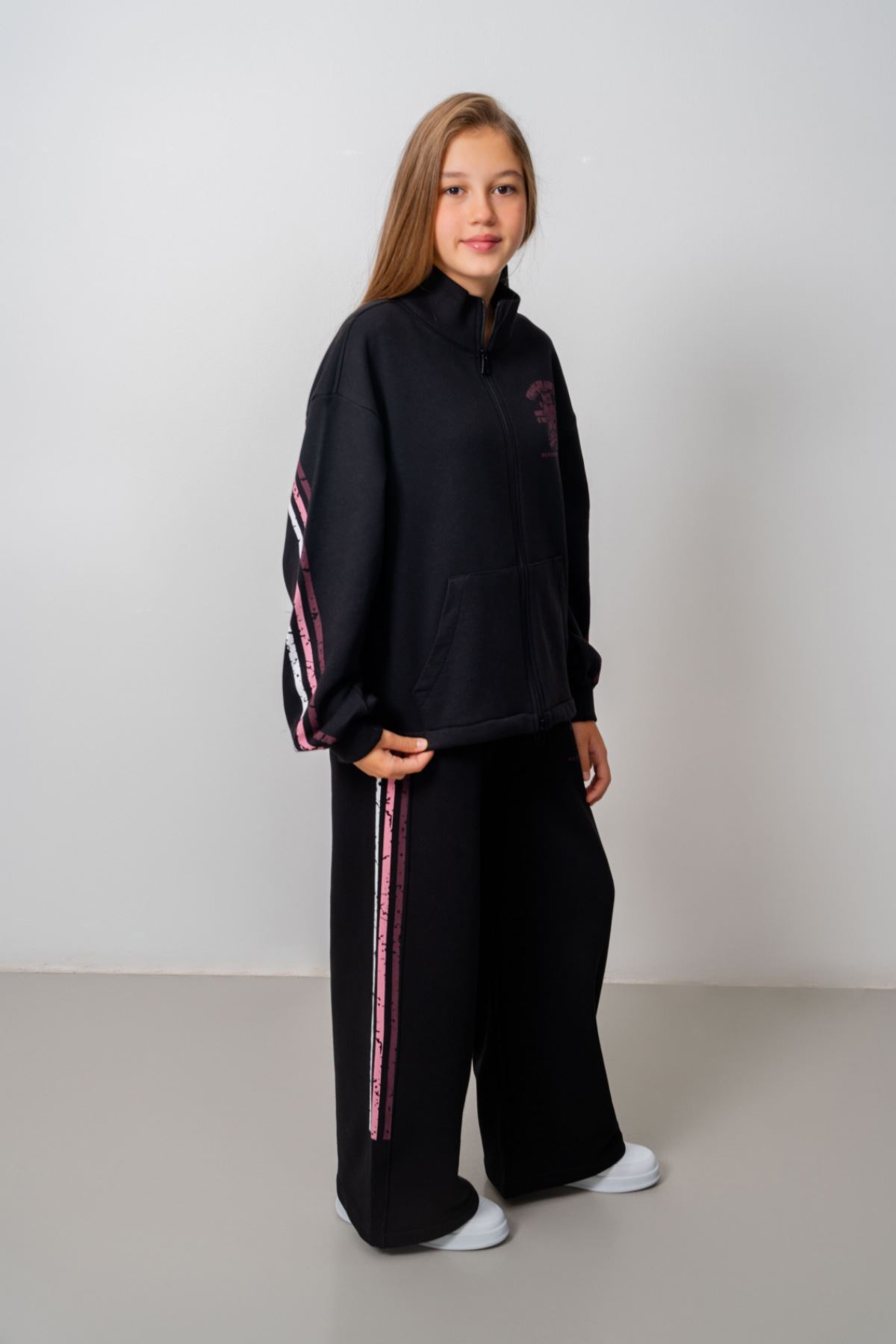 9-15 Yaş Design Limitless Line Kız Çocuk Takım-Siyah