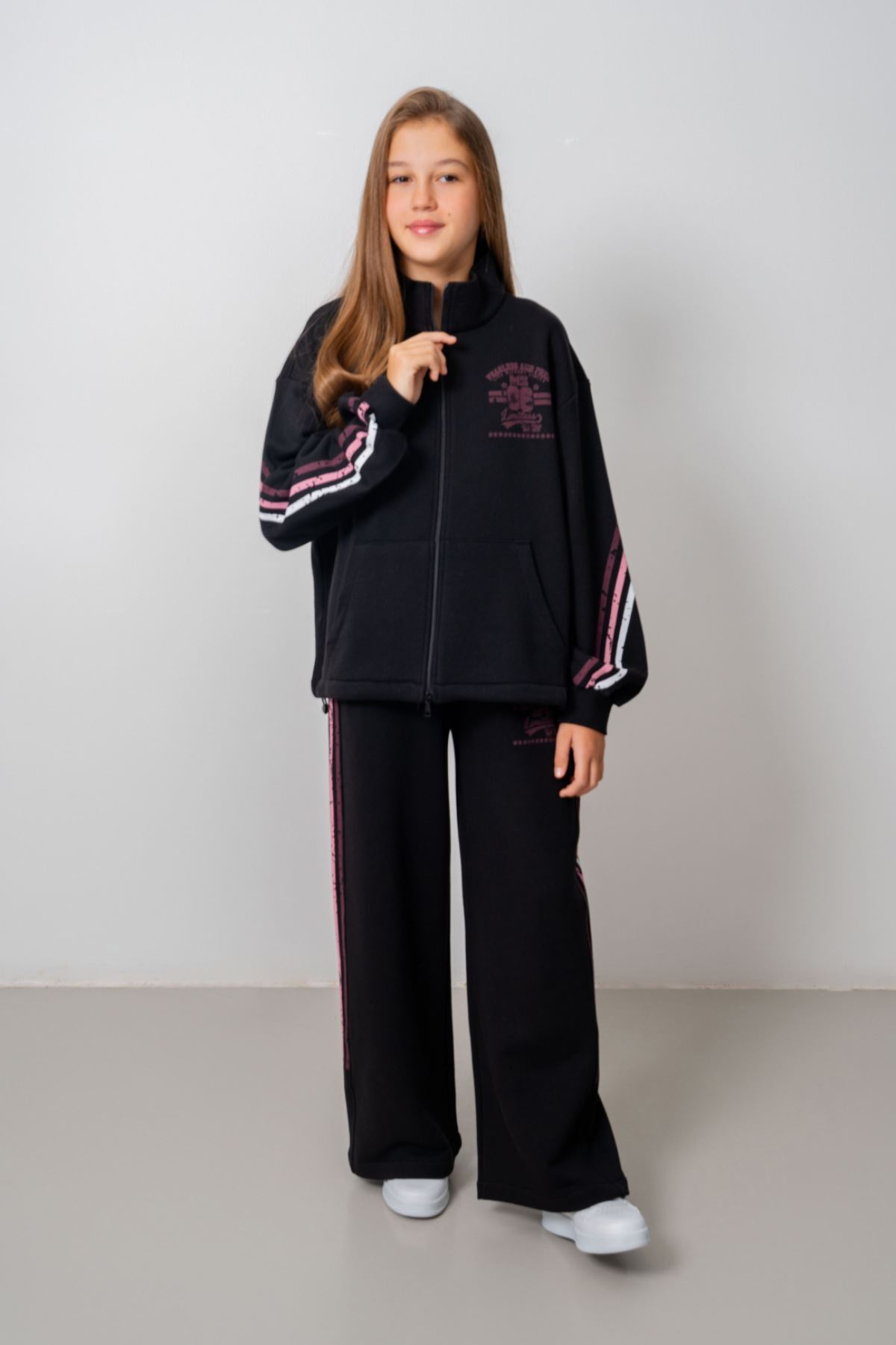 9-15 Yaş Design Limitless Line Kız Çocuk Takım-Siyah