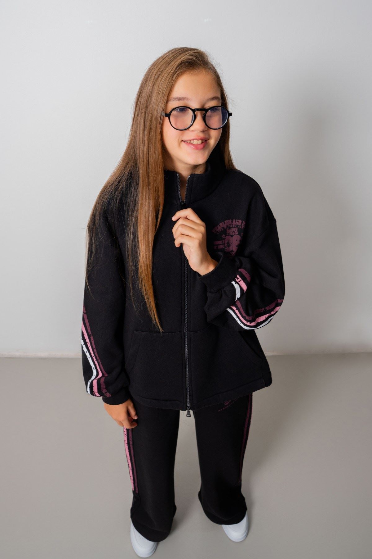 9-15 Yaş Design Limitless Line Kız Çocuk Takım-Siyah