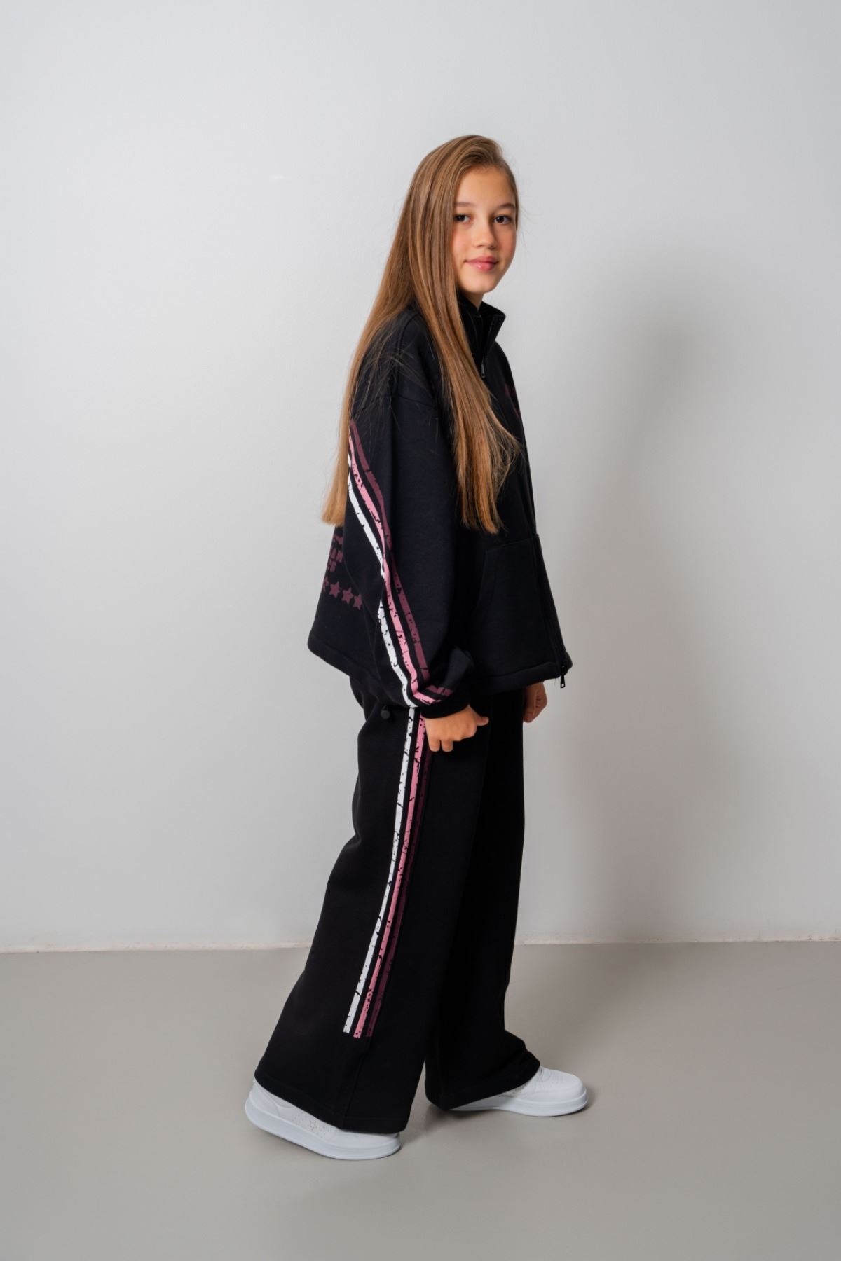 9-15 Yaş Design Limitless Line Kız Çocuk Takım-Siyah