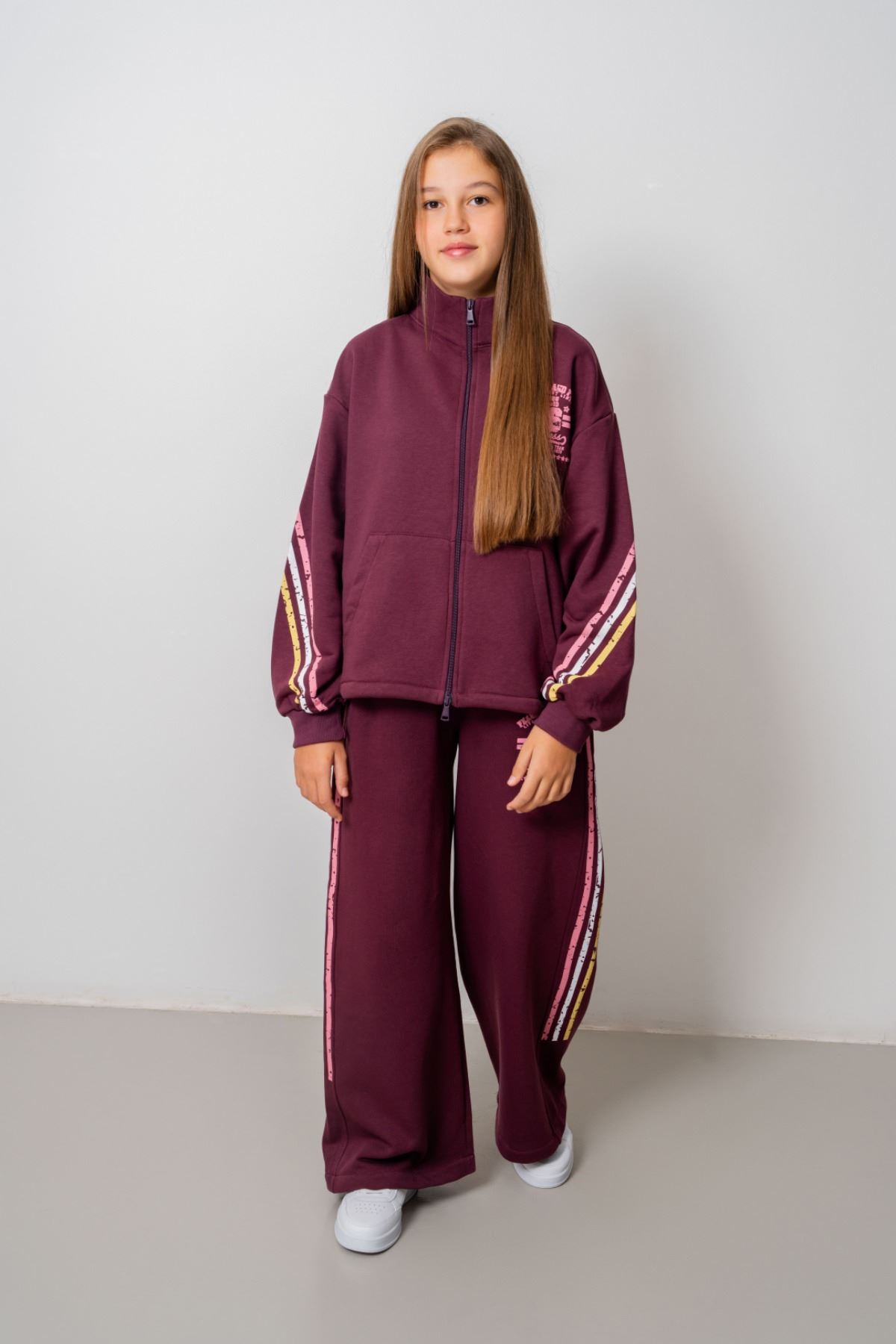 9-15 Yaş Design Limitless Line Kız Çocuk Takım-Mor