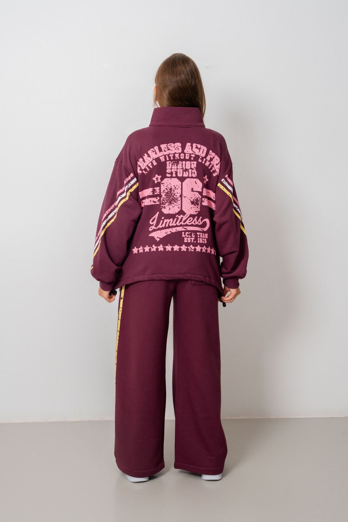 9-15 Yaş Design Limitless Line Kız Çocuk Takım-Mor
