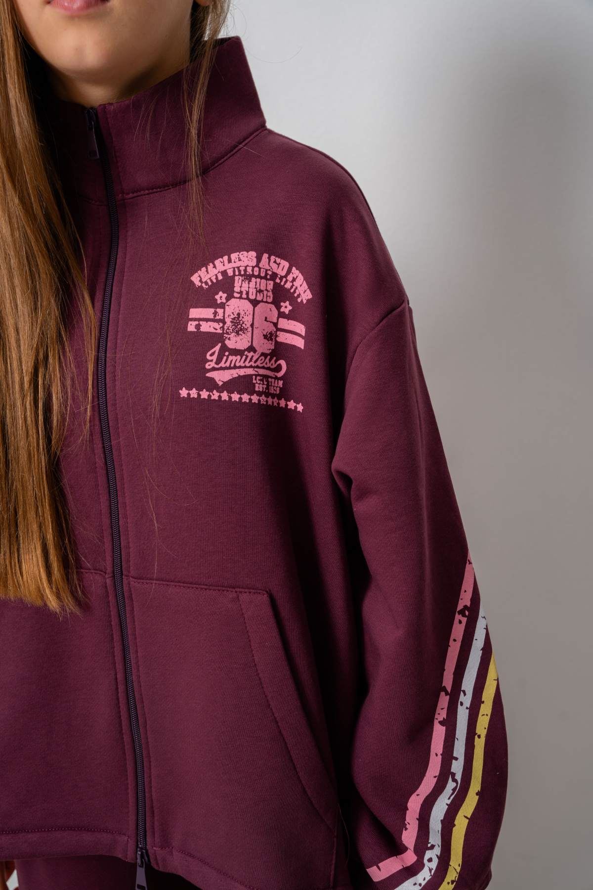 9-15 Yaş Design Limitless Line Kız Çocuk Takım-Mor