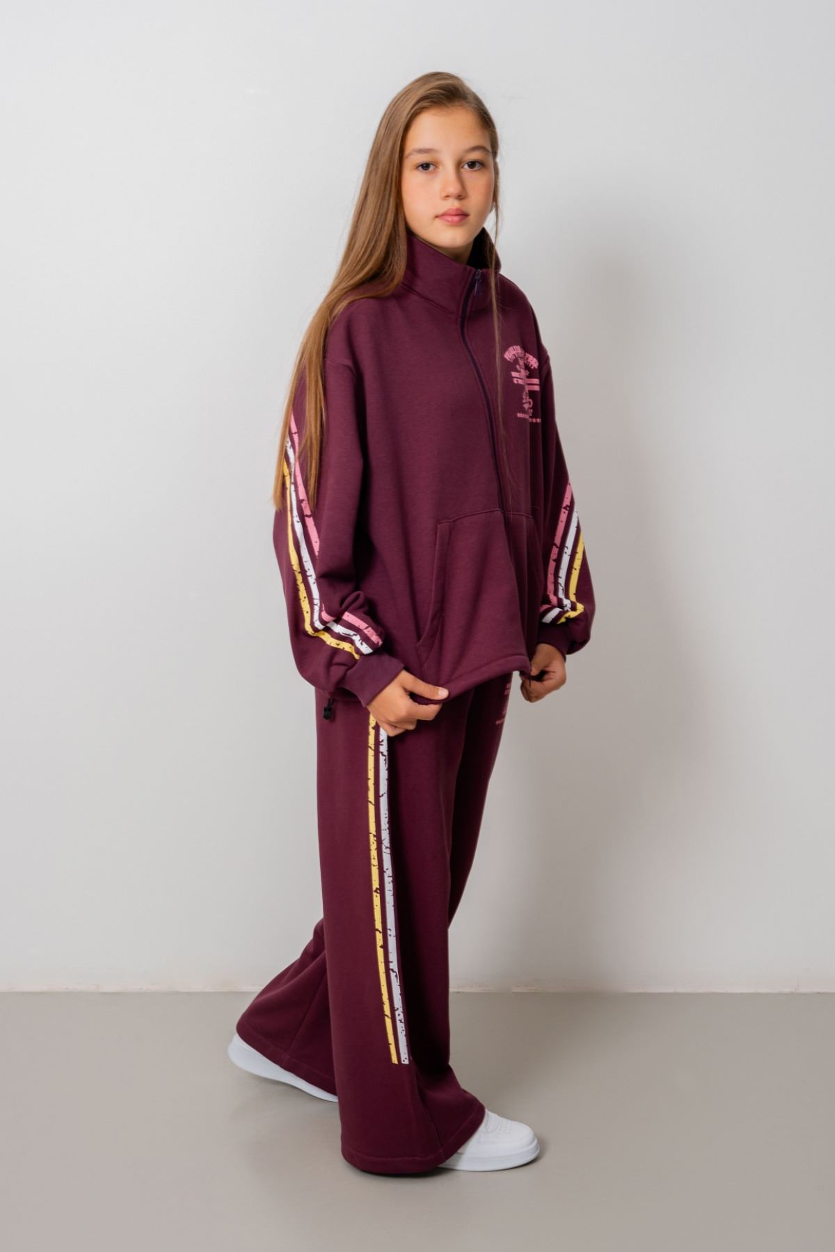 9-15 Yaş Design Limitless Line Kız Çocuk Takım-Mor