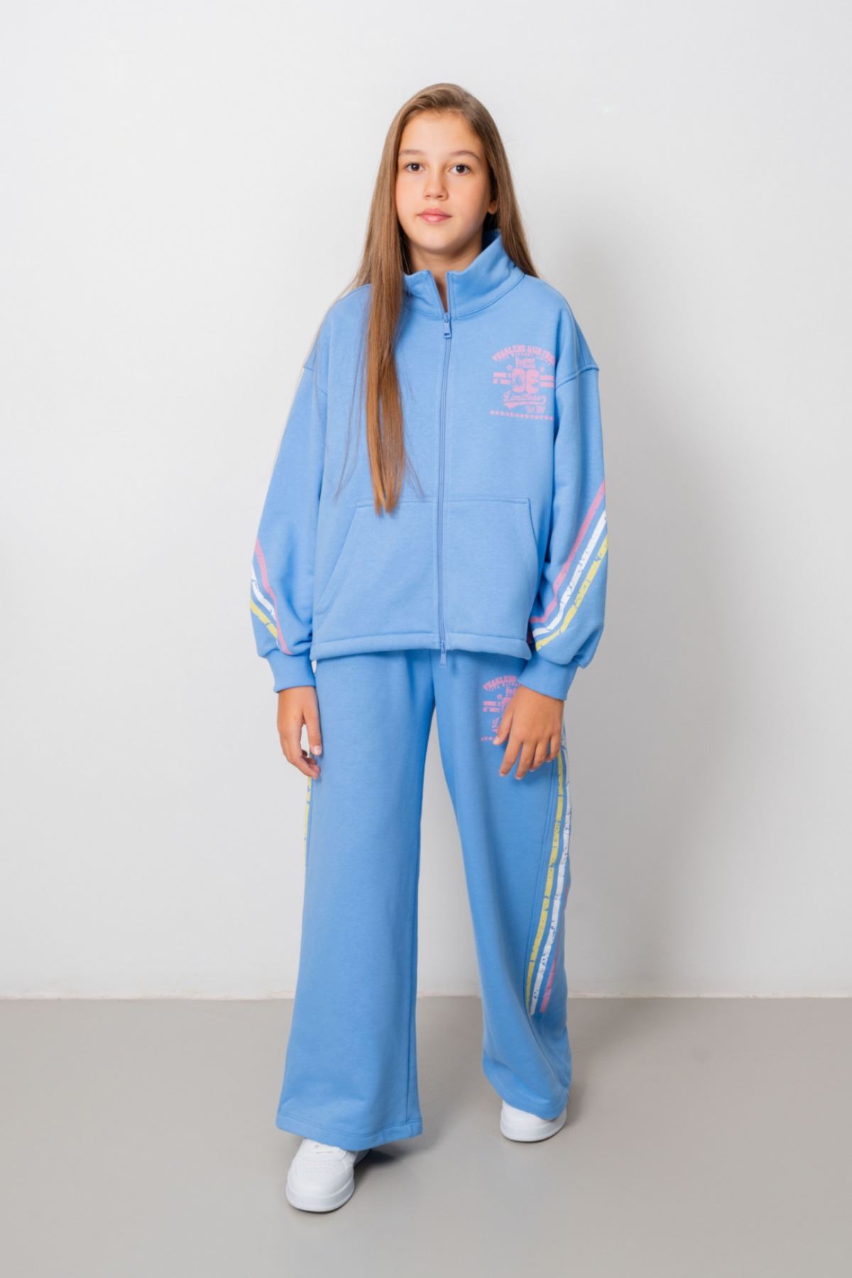 9-15 Yaş Design Limitless Line Kız Çocuk Takım-Mavi
