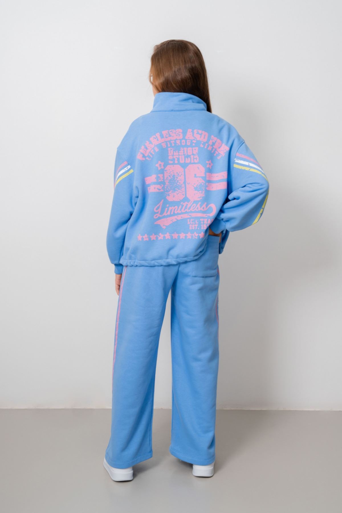 9-15 Yaş Design Limitless Line Kız Çocuk Takım-Mavi
