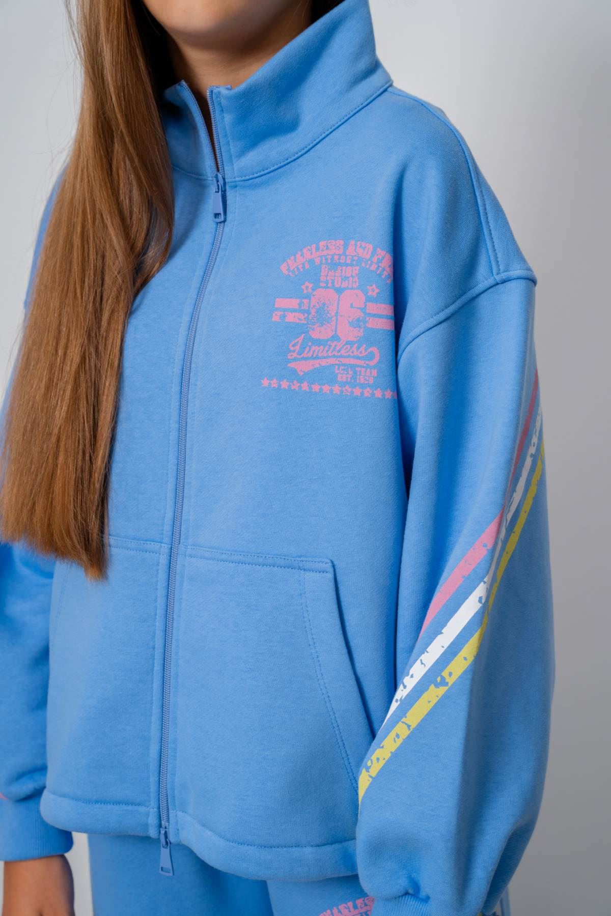 9-15 Yaş Design Limitless Line Kız Çocuk Takım-Mavi