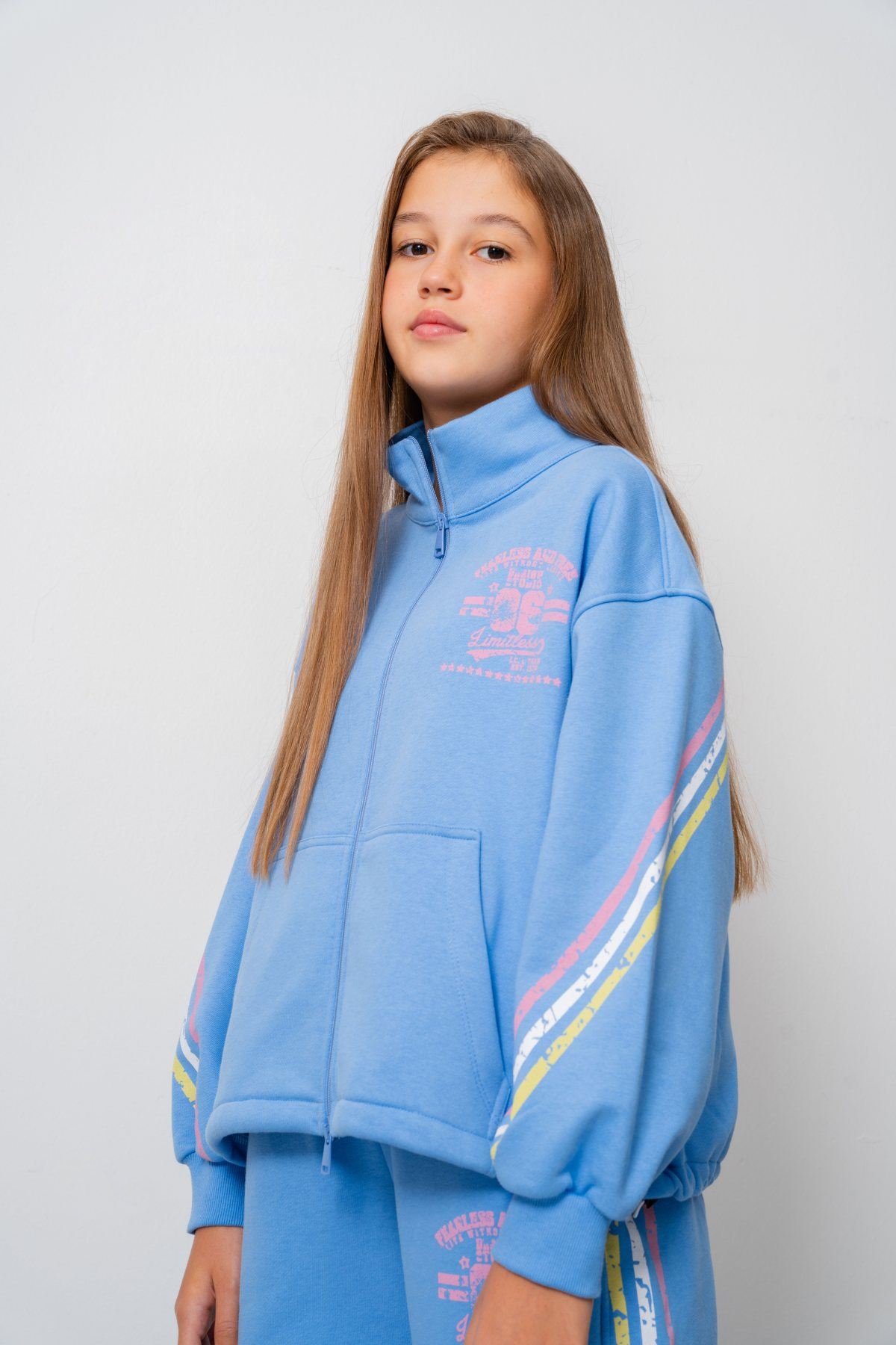 9-15 Yaş Design Limitless Line Kız Çocuk Takım-Mavi