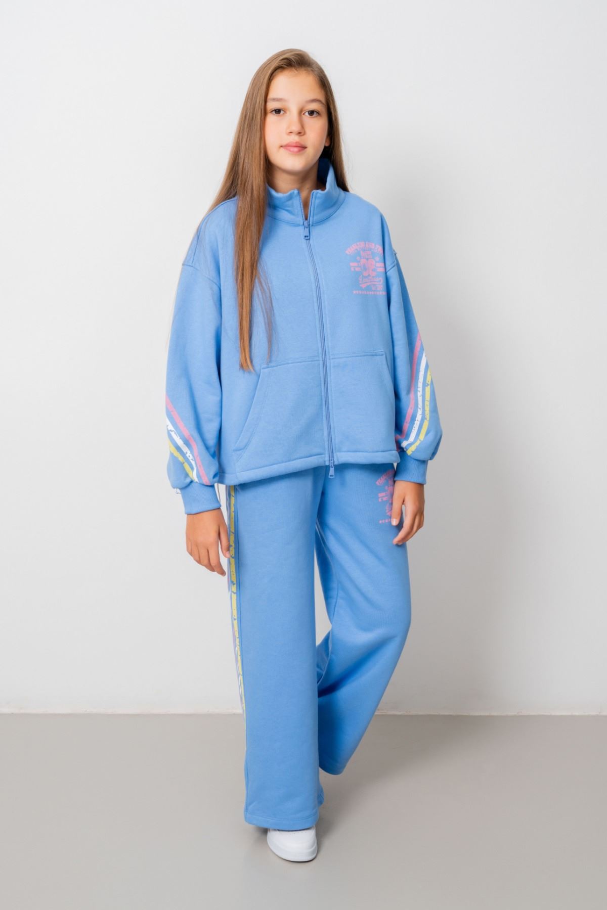 9-15 Yaş Design Limitless Line Kız Çocuk Takım-Mavi