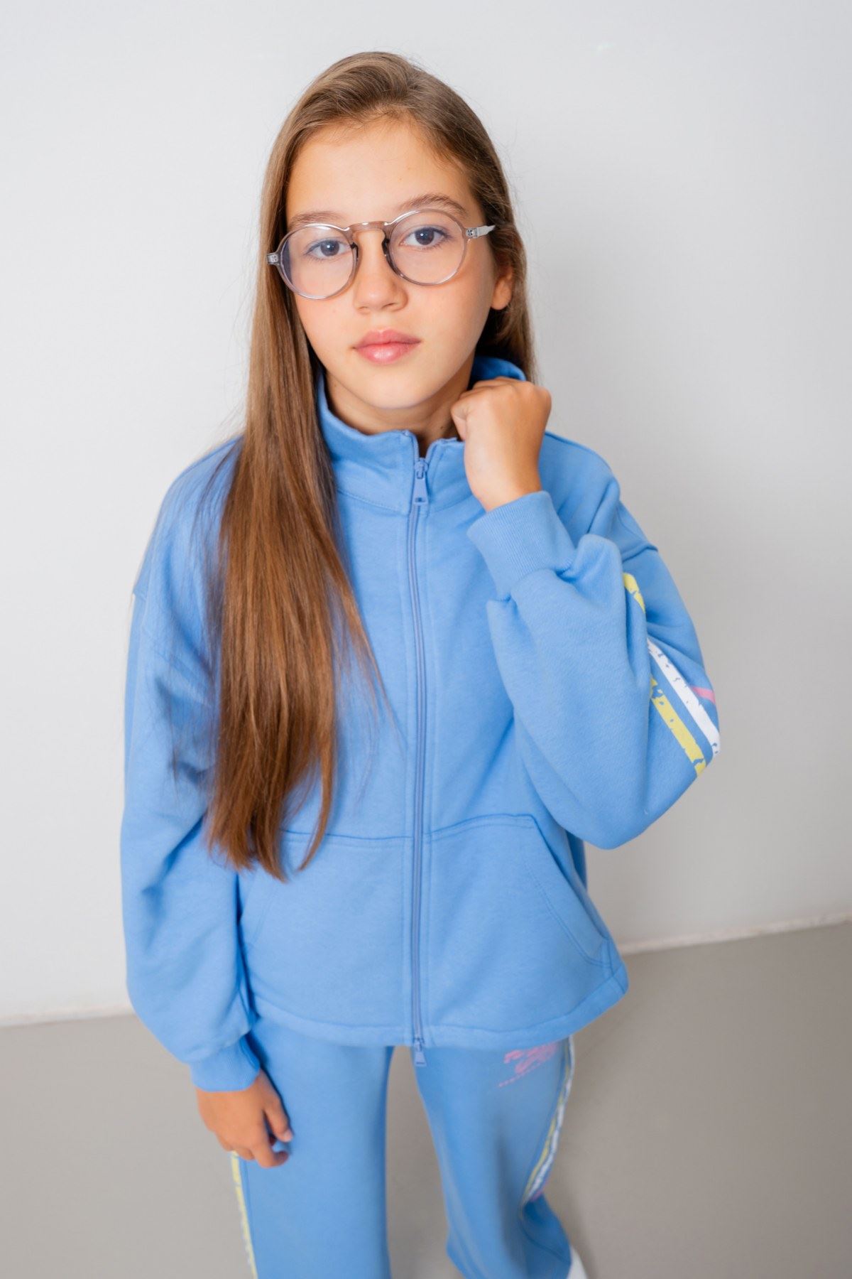 9-15 Yaş Design Limitless Line Kız Çocuk Takım-Mavi