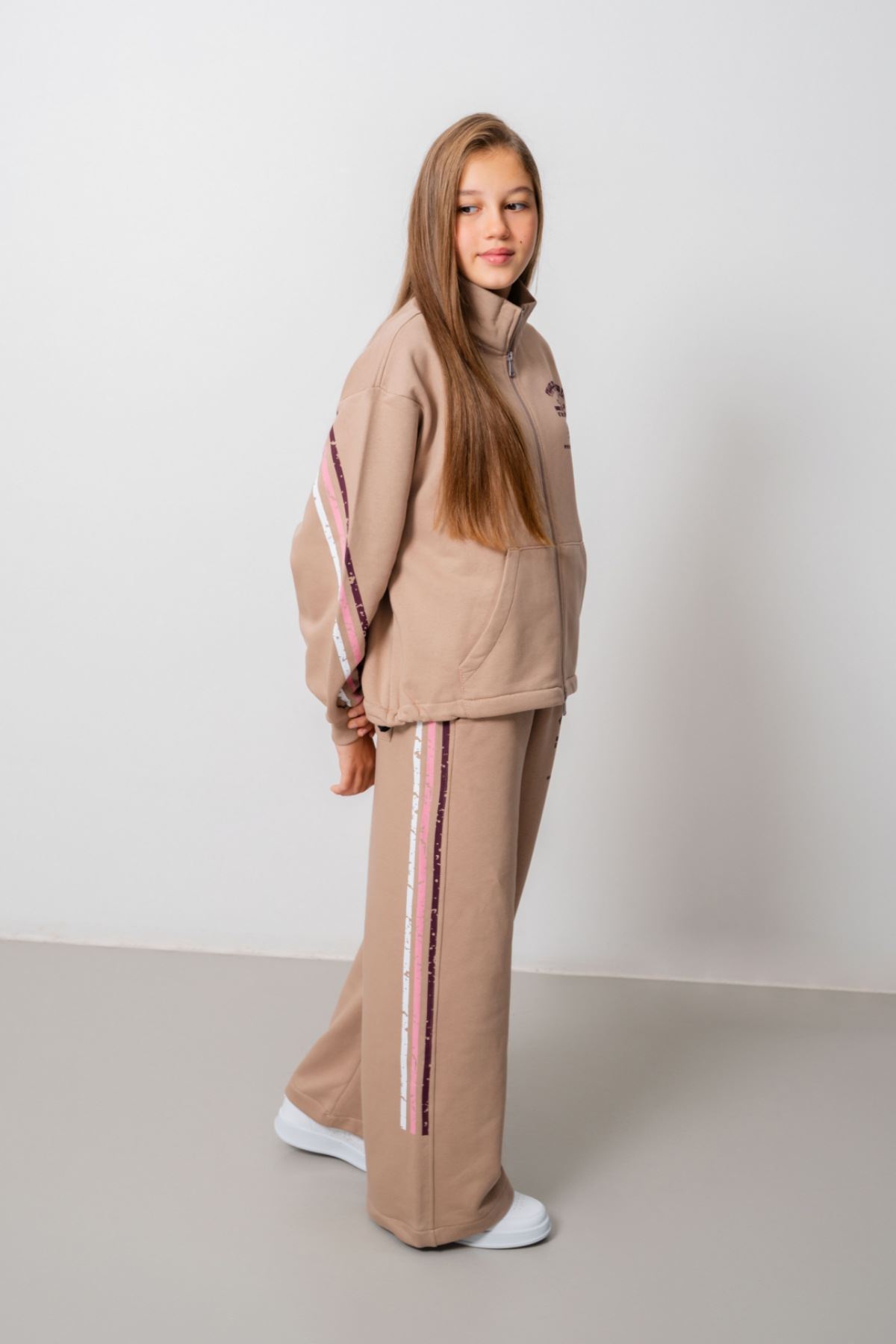 9-15 Yaş Design Limitless Line Kız Çocuk Takım-Latte