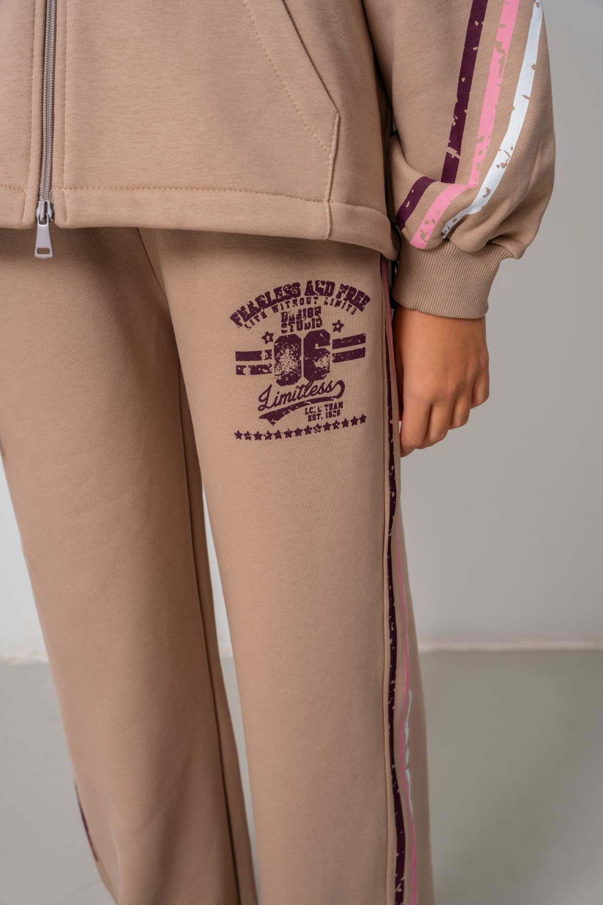 9-15 Yaş Design Limitless Line Kız Çocuk Takım-Latte