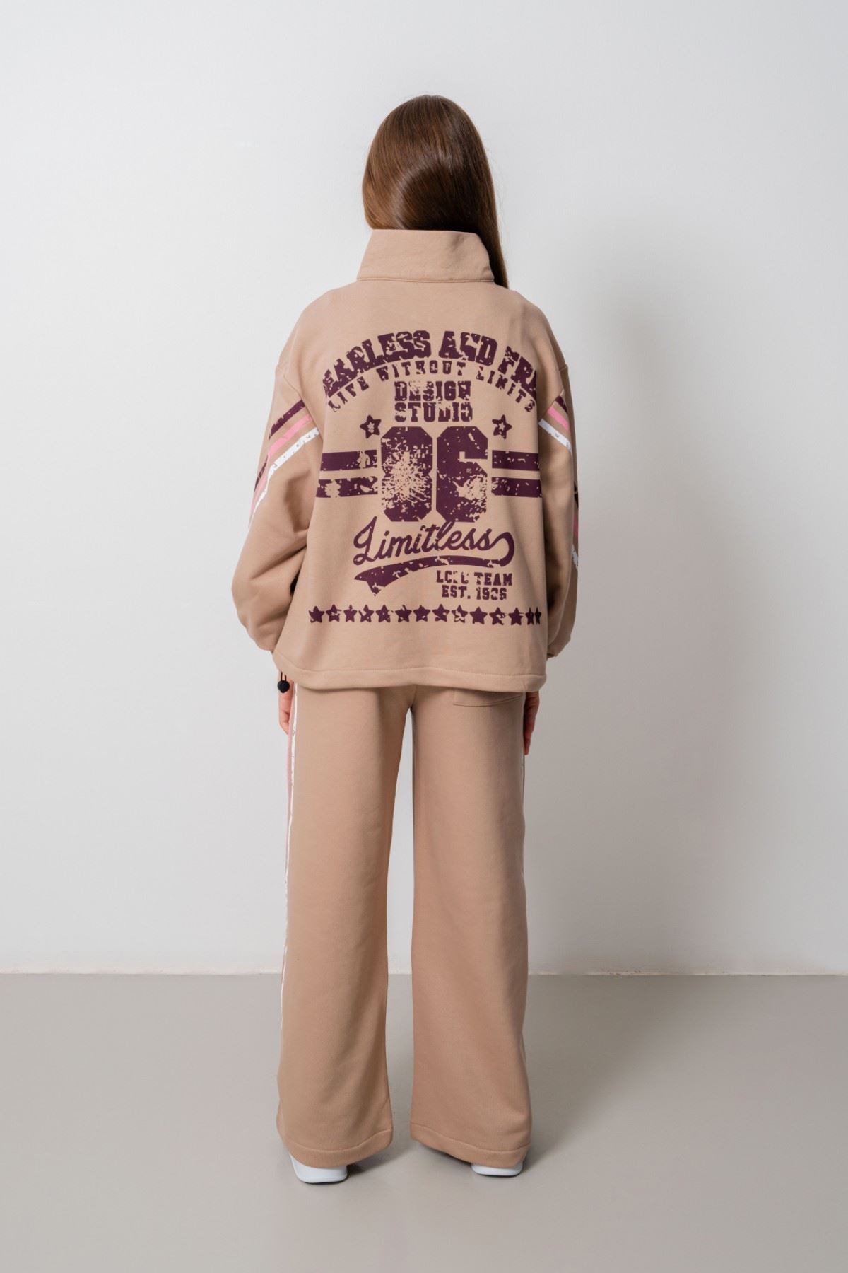 9-15 Yaş Design Limitless Line Kız Çocuk Takım-Latte