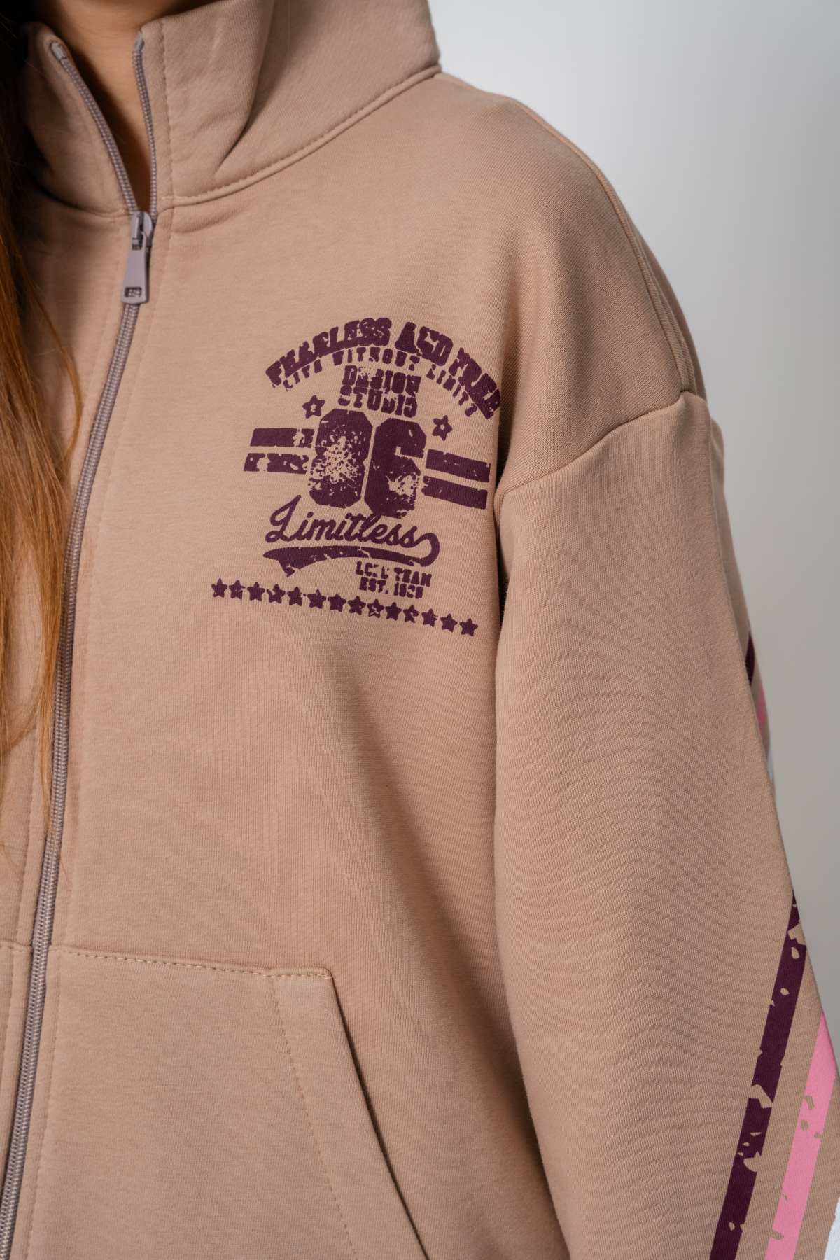 9-15 Yaş Design Limitless Line Kız Çocuk Takım-Latte