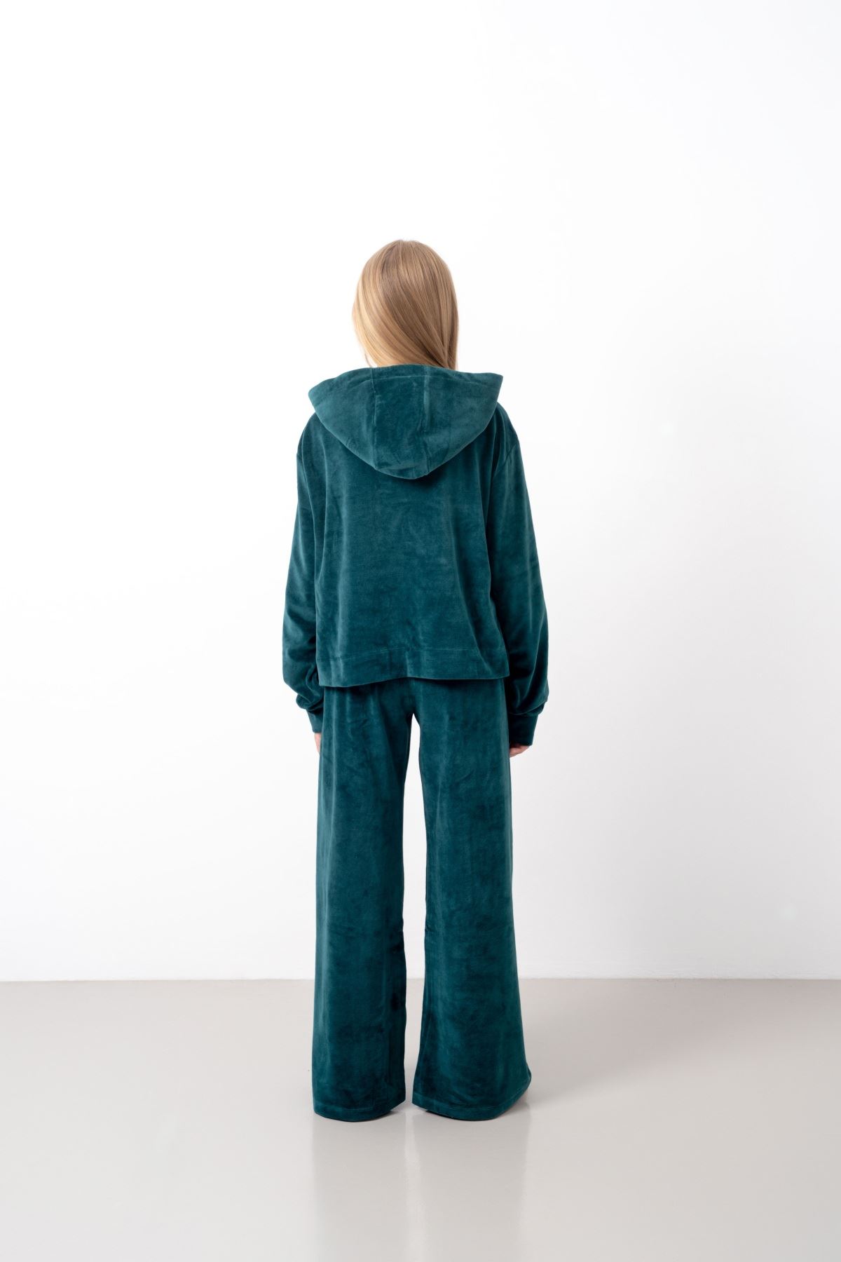 9-15 Yaş Milano Mussness Velvet Kız Çocuk Takım-Petrol