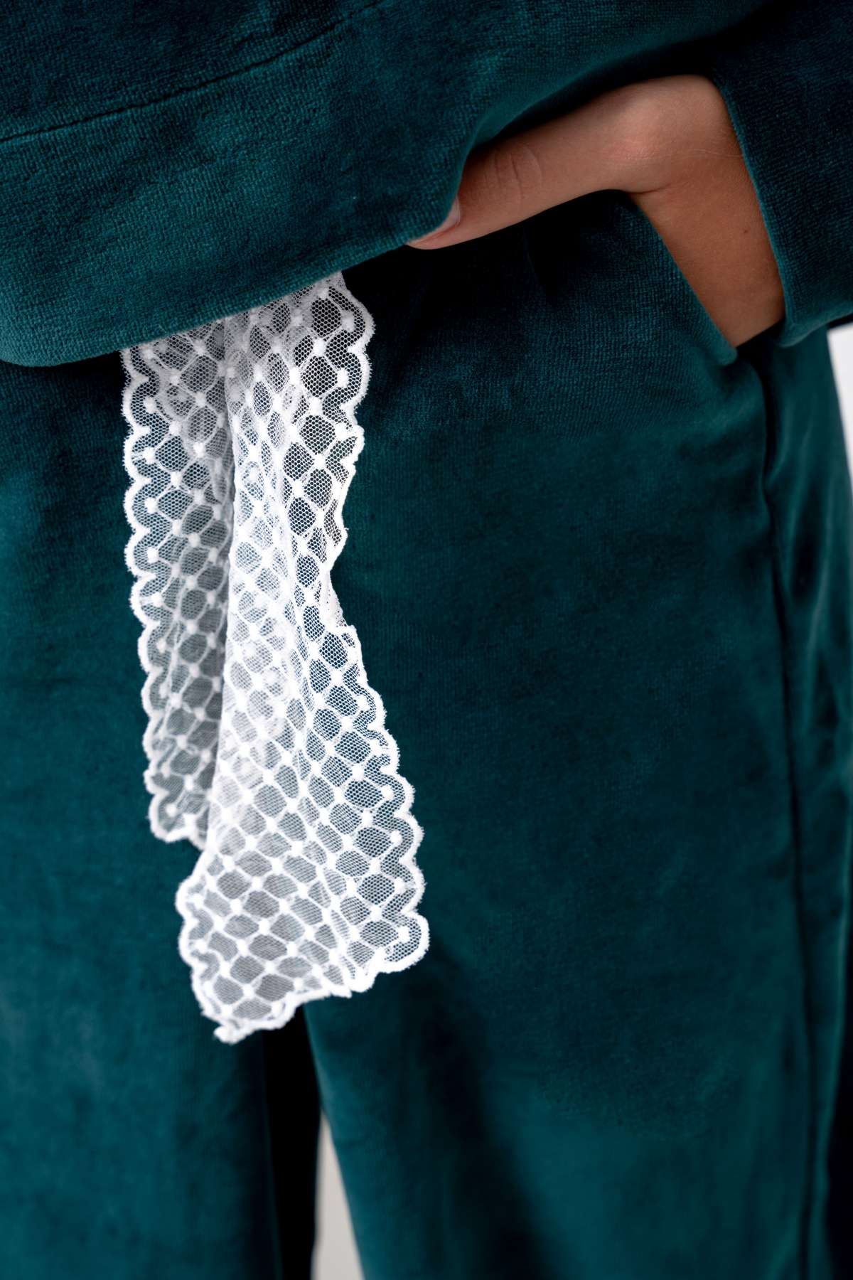 9-15 Yaş Milano Mussness Velvet Kız Çocuk Takım-Petrol