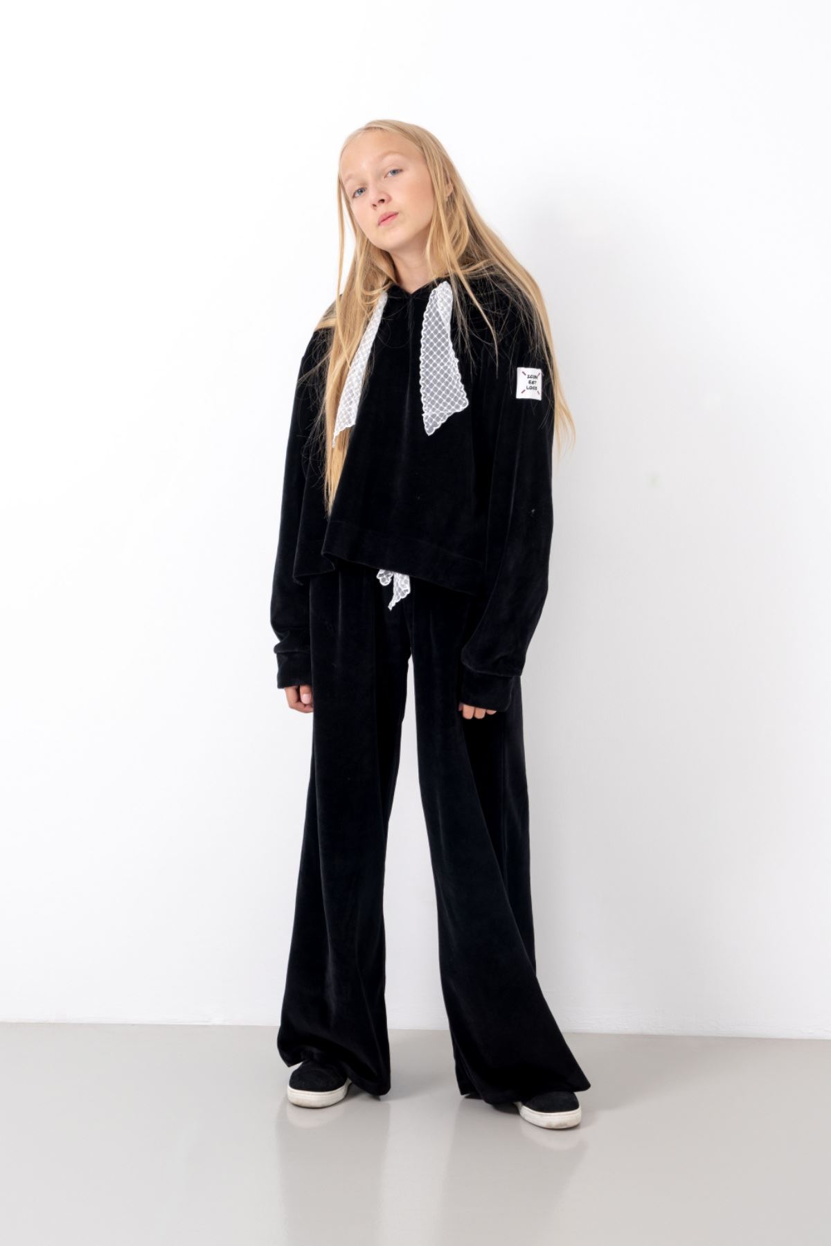 9-15 Yaş Milano Mussness Velvet Kız Çocuk Takım-Siyah