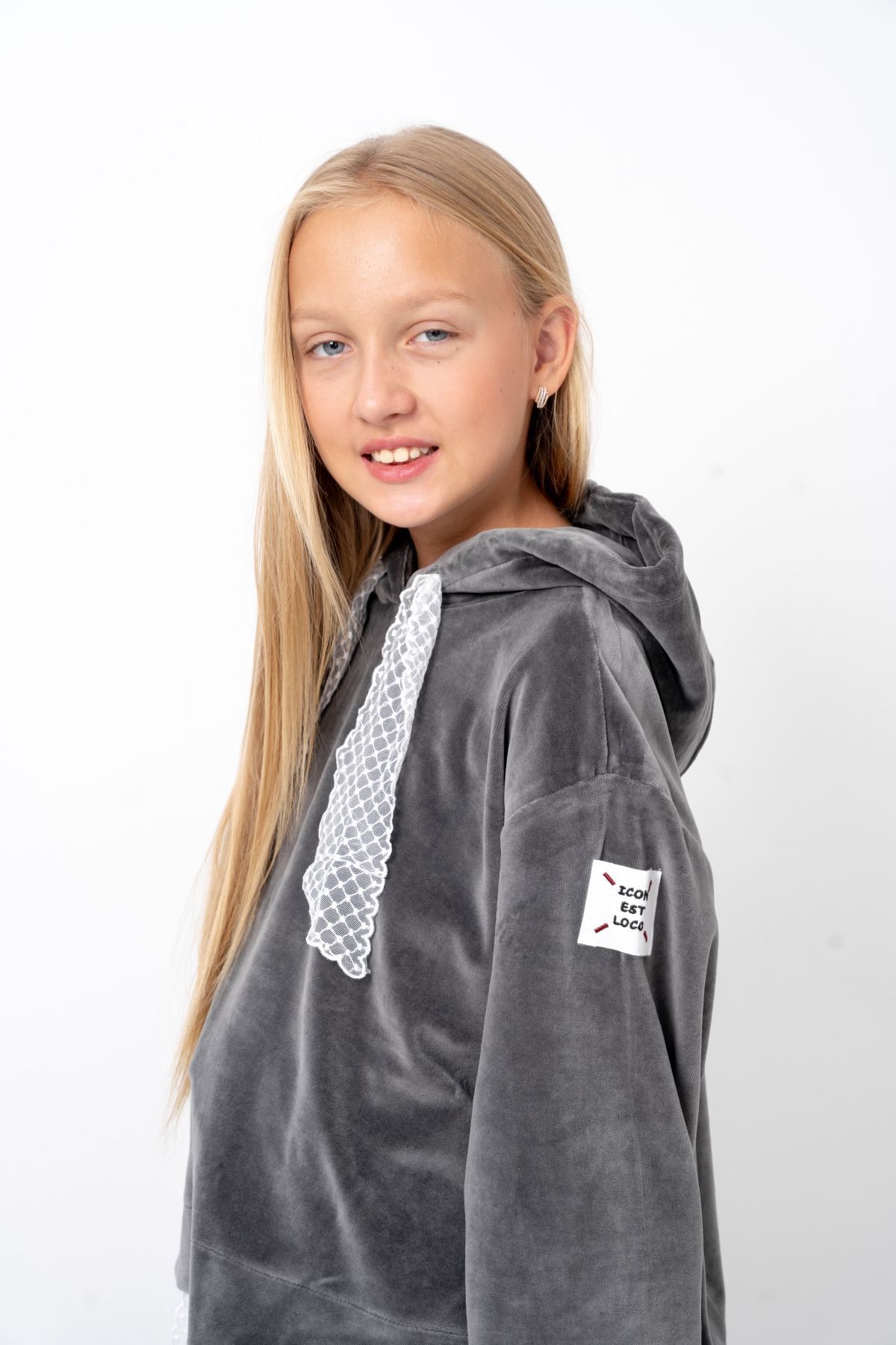 9-15 Yaş Milano Mussness Velvet Kız Çocuk Takım-Antrasit