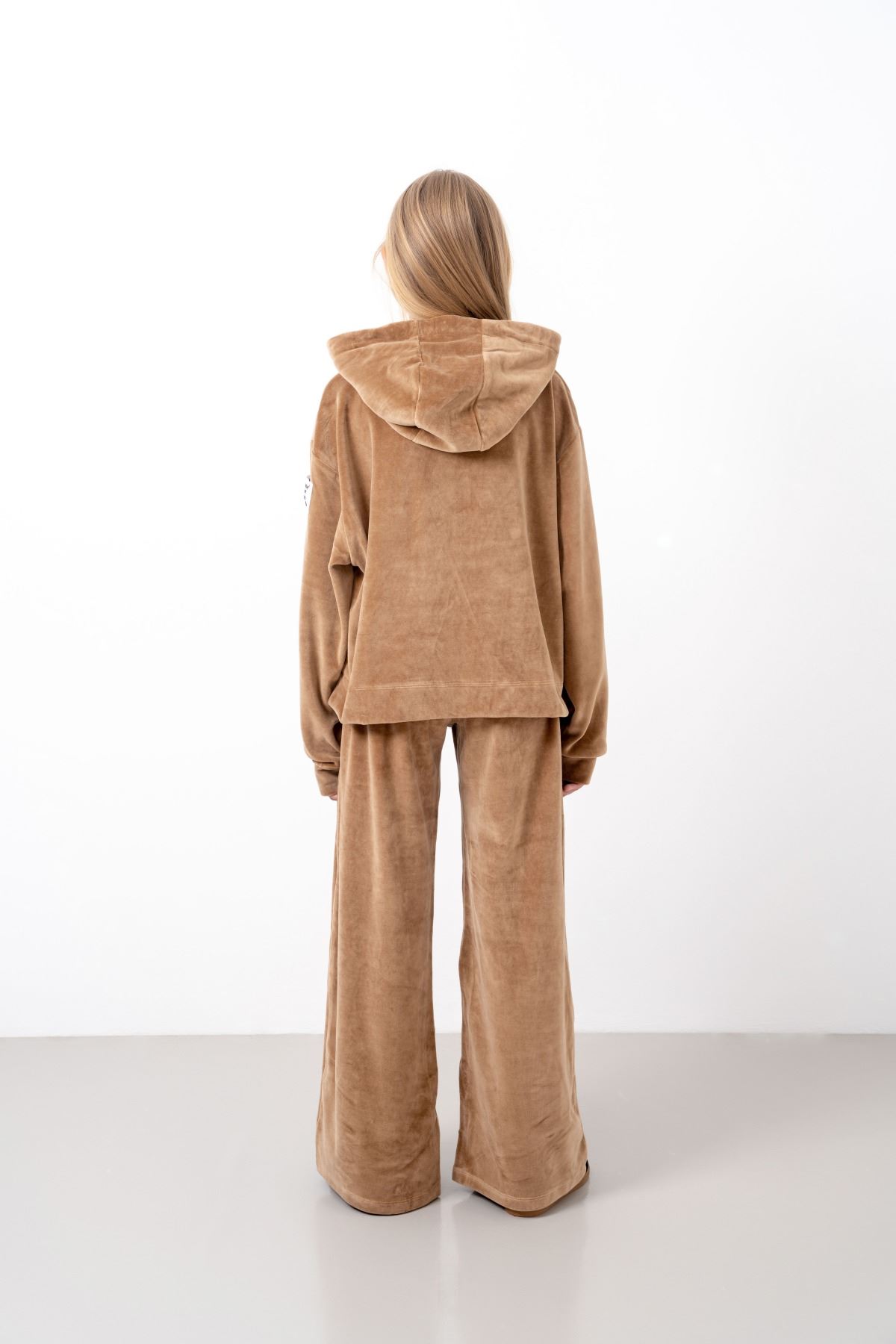 9-15 Yaş Milano Mussness Velvet Kız Çocuk Takım-Latte