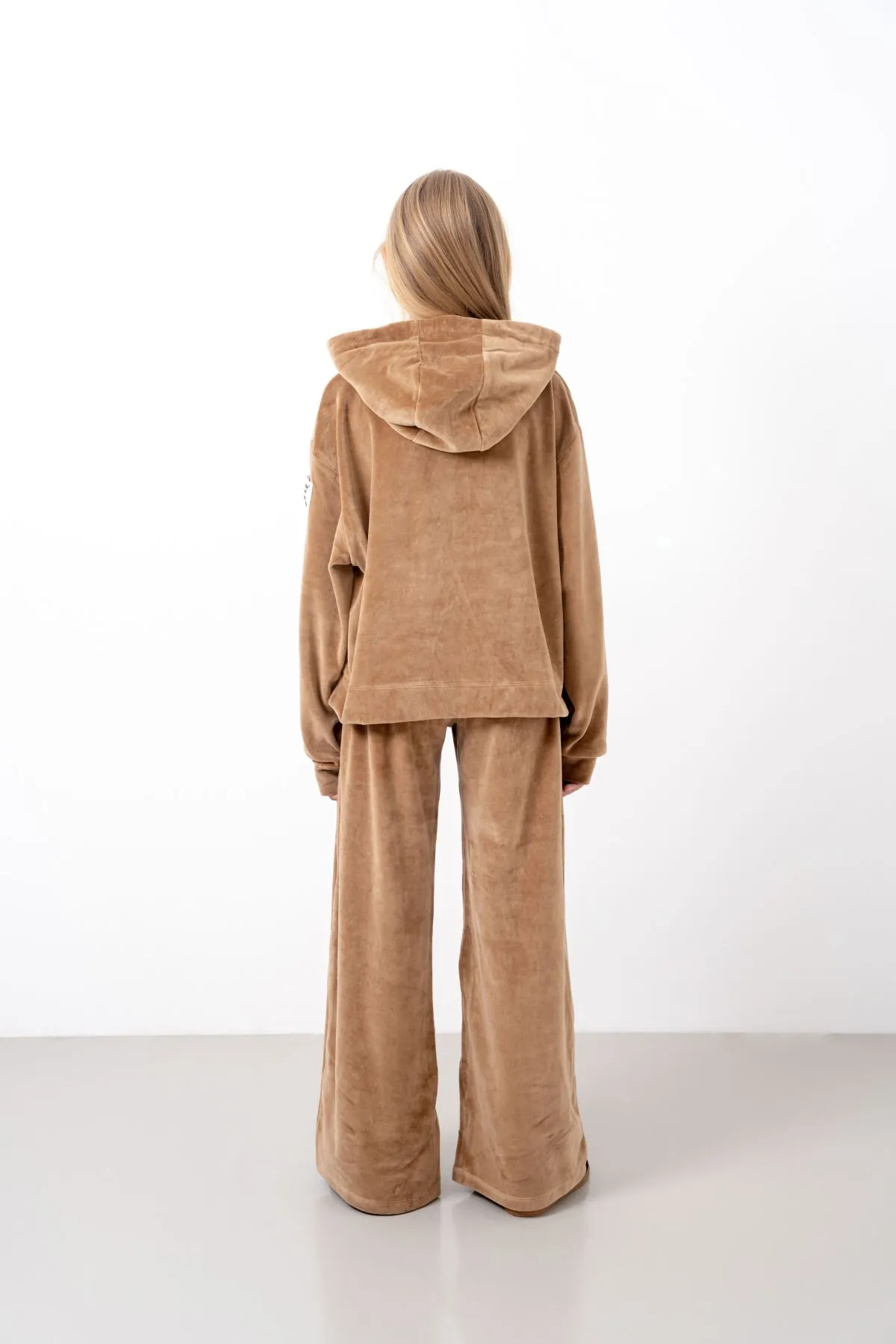 9-15 Yaş Milano Mussness Velvet Kız Çocuk Takım-Latte