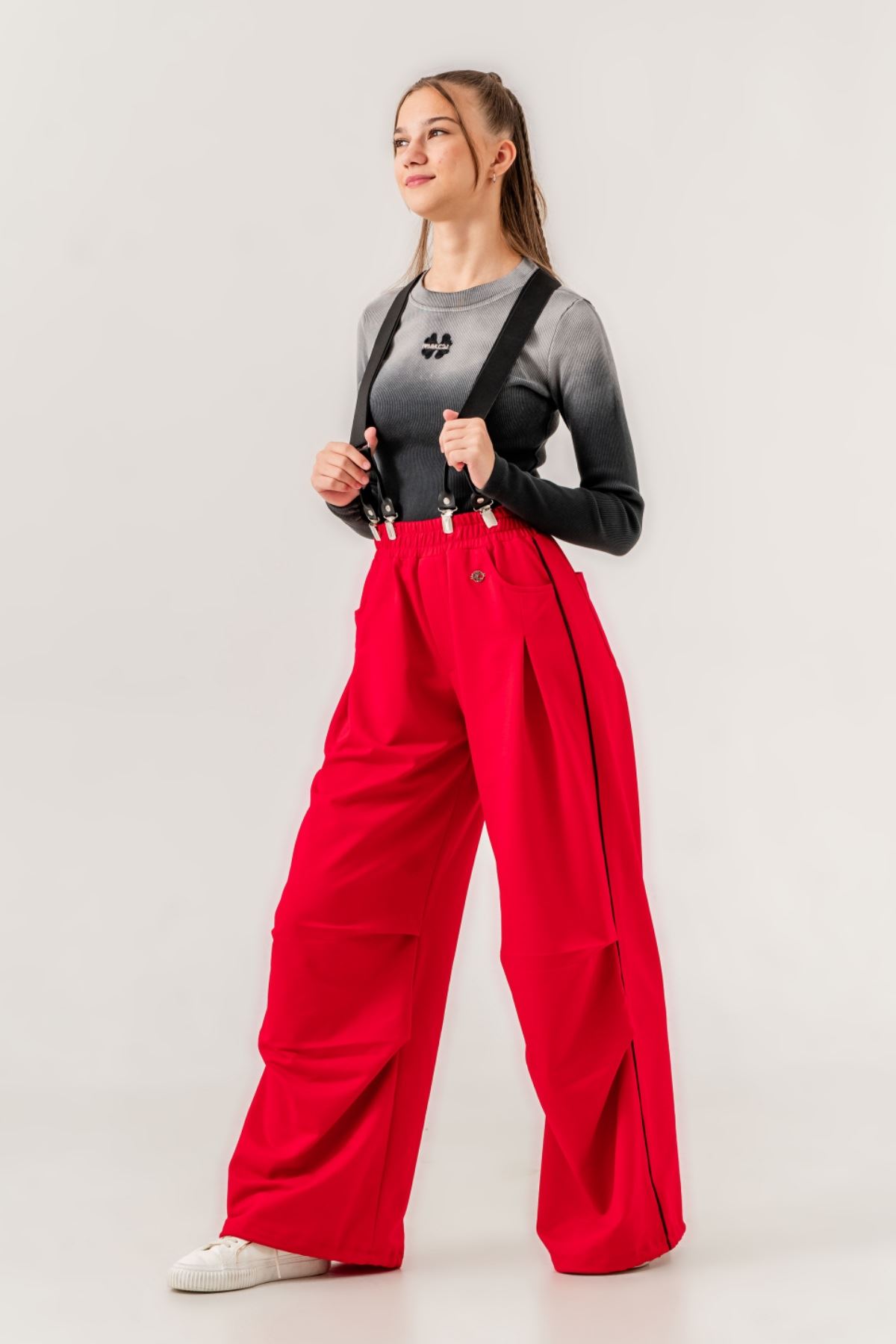 9-15 Yaş Butterfly Love Kız Çocuk 3'Lü Takım -Antrasit/Kırmızı