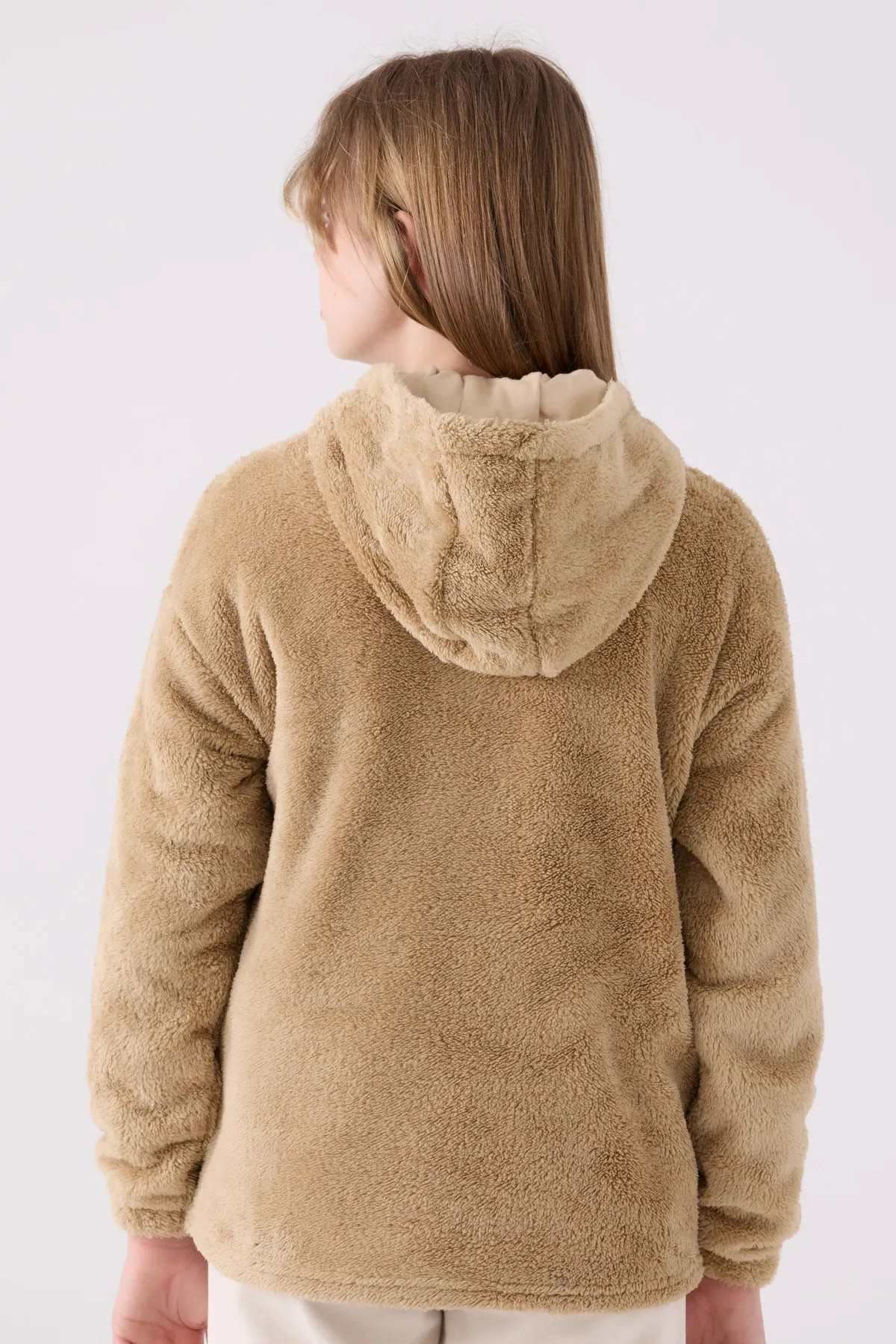 5-16 Yaş Lisanslı KAPPA Kız Çocuk Welsoft Hırka Ceket-Latte