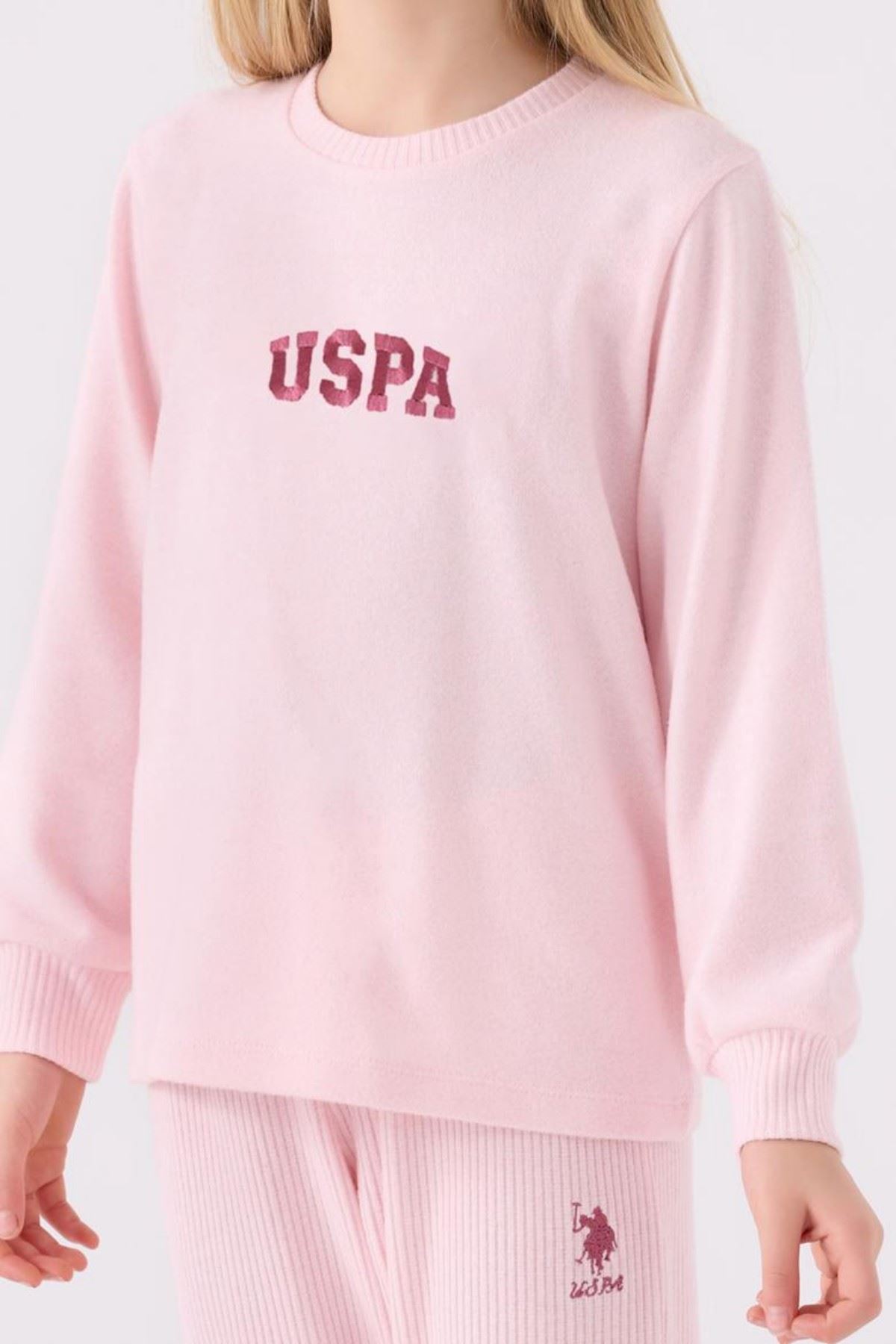4-15 Yaş Lisanslı Us Polo Assn Kız Çocuk Takım-Pembe