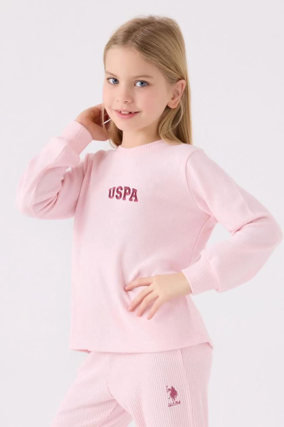 4-15 Yaş Lisanslı Us Polo Assn Kız Çocuk Takım-Pembe