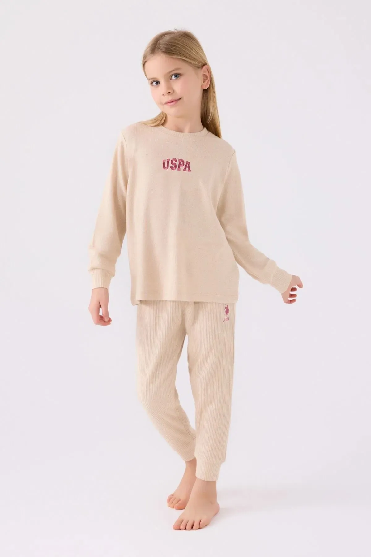 4-15 Yaş Lisanslı Us Polo Assn Kız Çocuk Takım-Kum