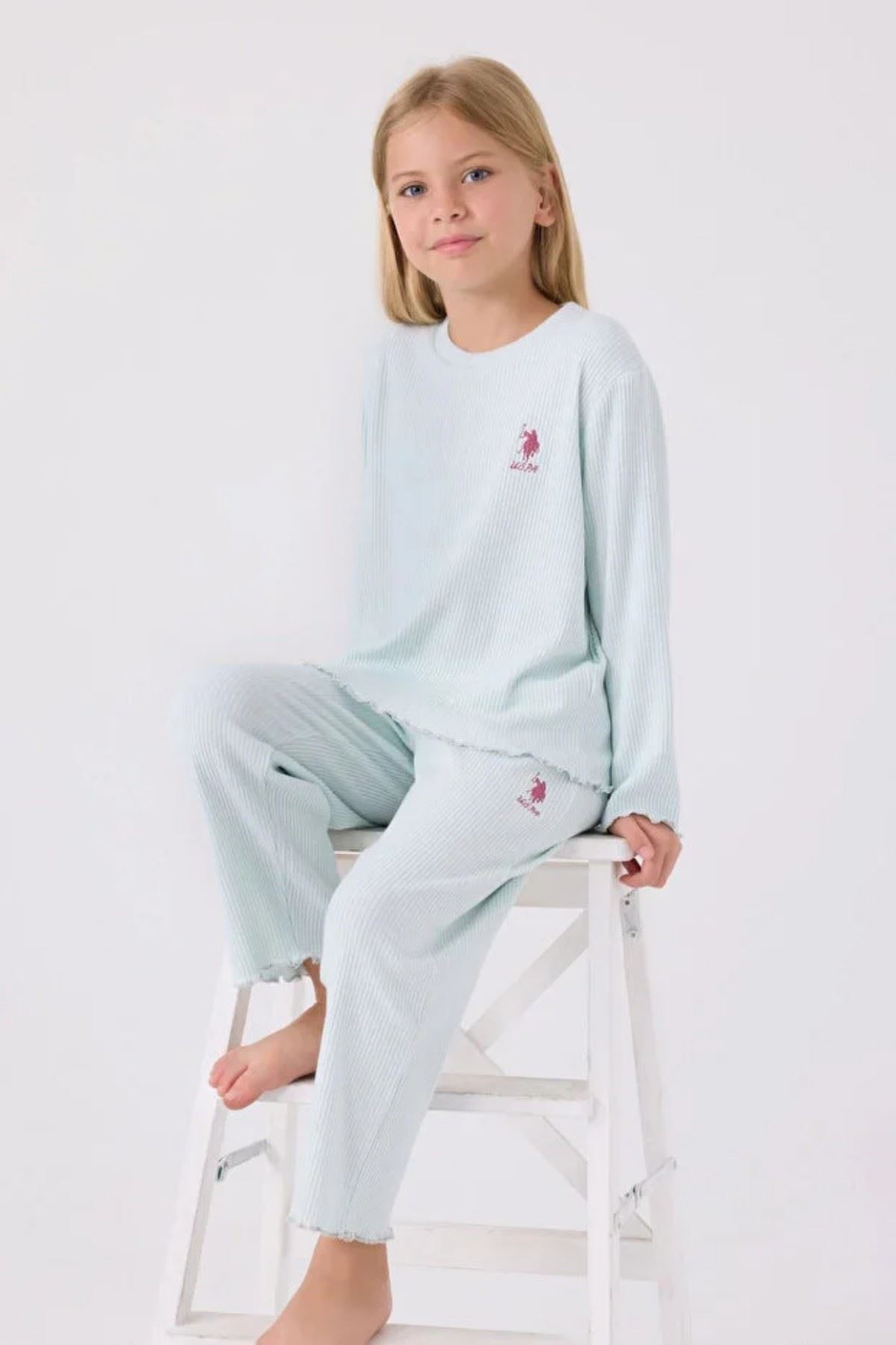 4-15 Yaş Lisanslı Us Polo Assn Kız Çocuk Takım-Su Yeşili