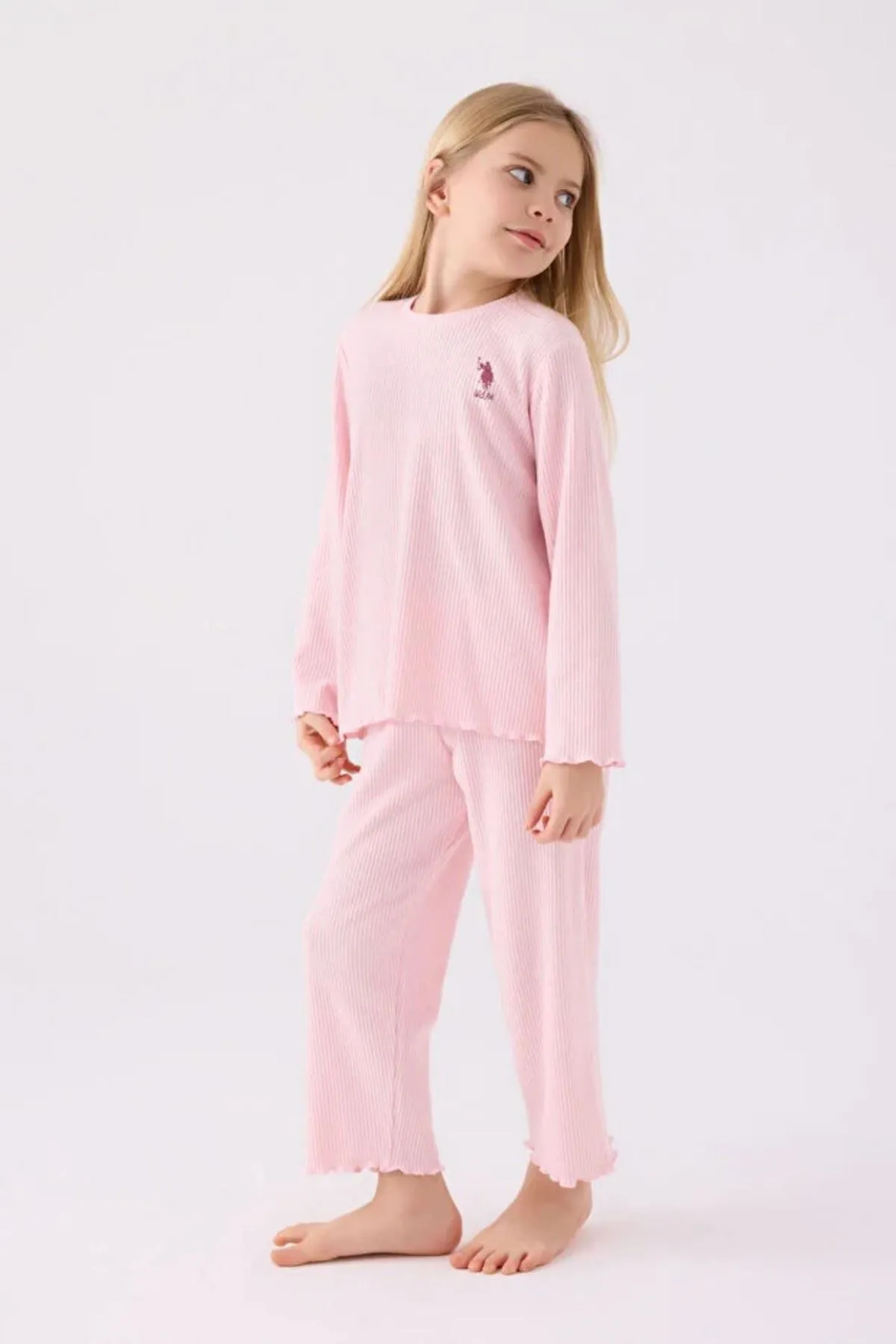4-15 Yaş Lisanslı Us Polo Assn Kız Çocuk Takım-Pembe
