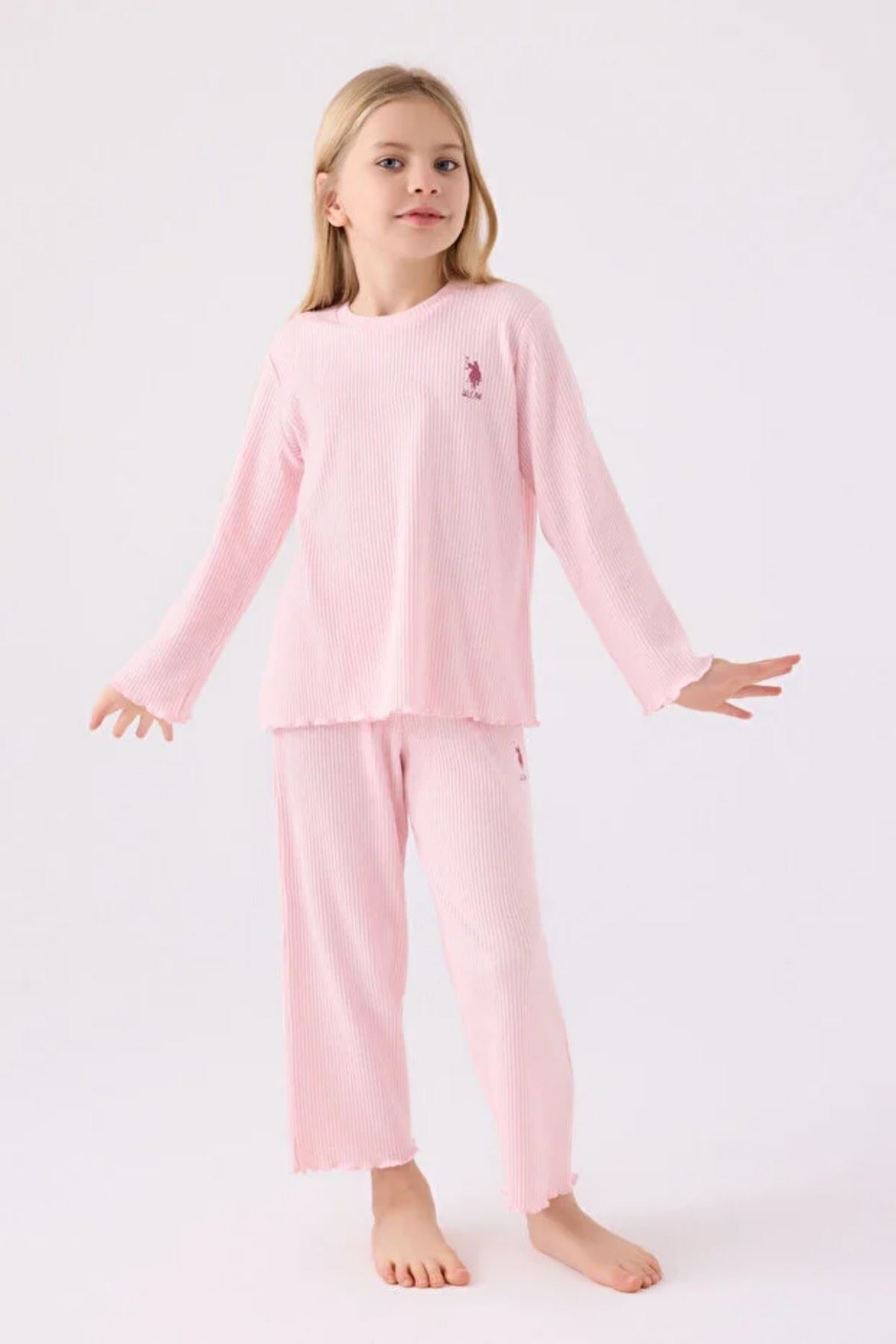 4-15 Yaş Lisanslı Us Polo Assn Kız Çocuk Takım-Pembe