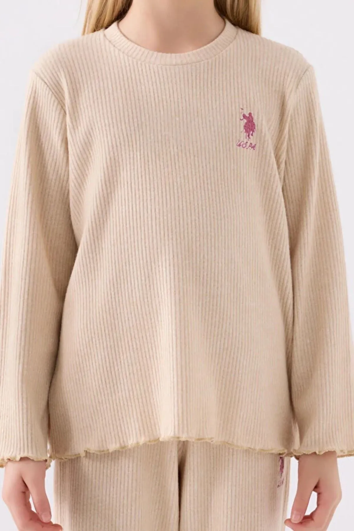 4-15 Yaş Lisanslı Us Polo Assn Kız Çocuk Takım-Kum