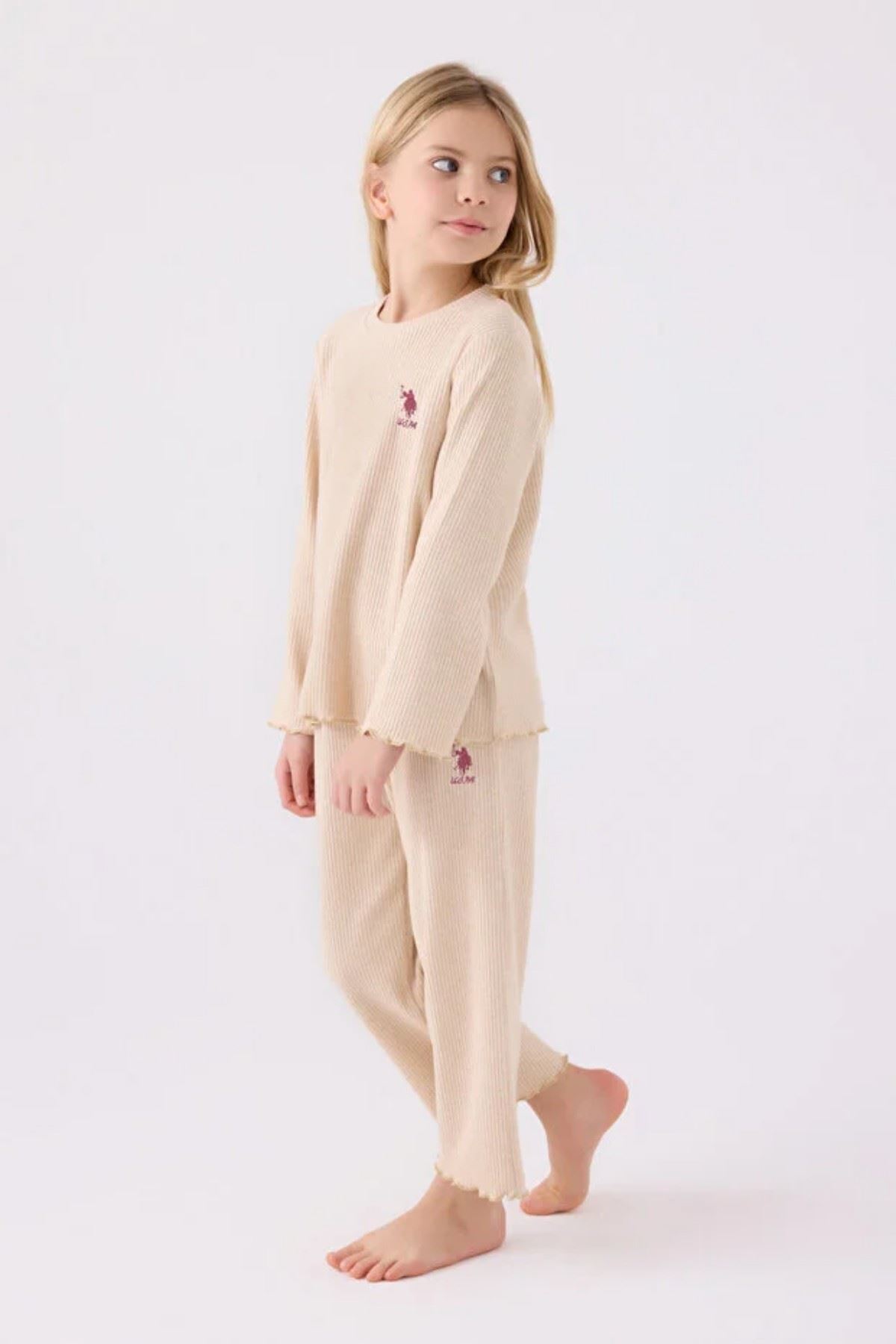 4-15 Yaş Lisanslı Us Polo Assn Kız Çocuk Takım-Kum