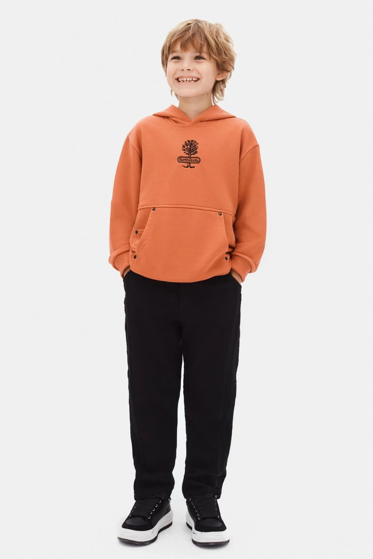 8-14 Yaş The North Cool Erkek Çocuk Sweatshırt-Kiremit